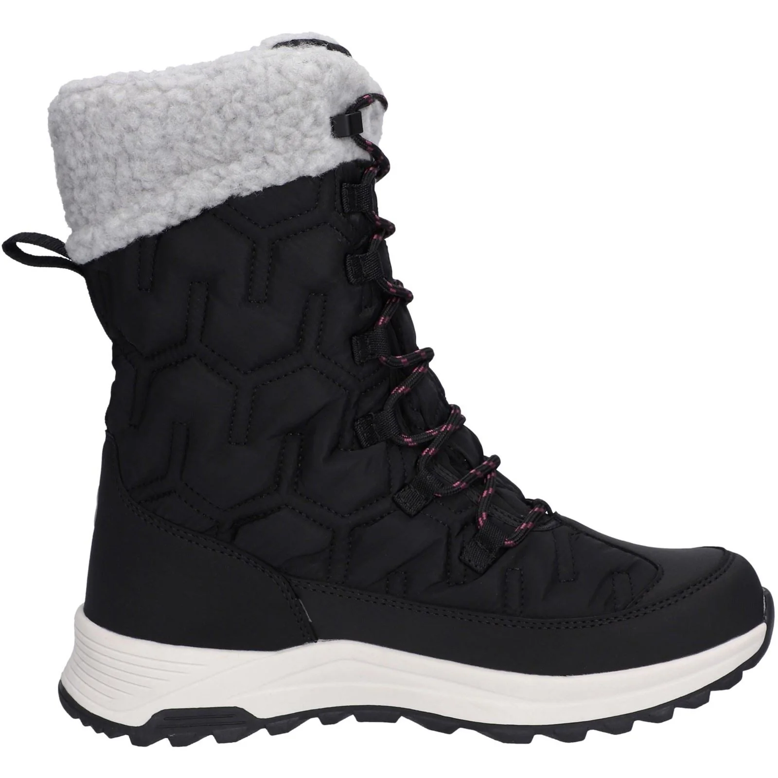 Hi-Tec Sophia Nylon Women's Jet Black/Festival Fuchsia Winter Ankle Boots - Image 5