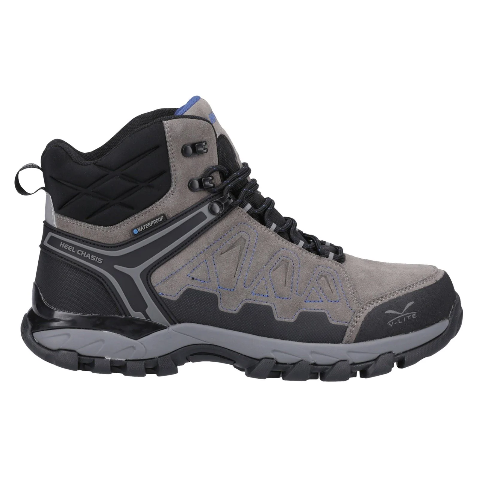 Hi-Tec V-Lite Explorer WP Cow Suede Leather Men's Charcoal/Grey/Dark Blue Hiking Boots - Image 9