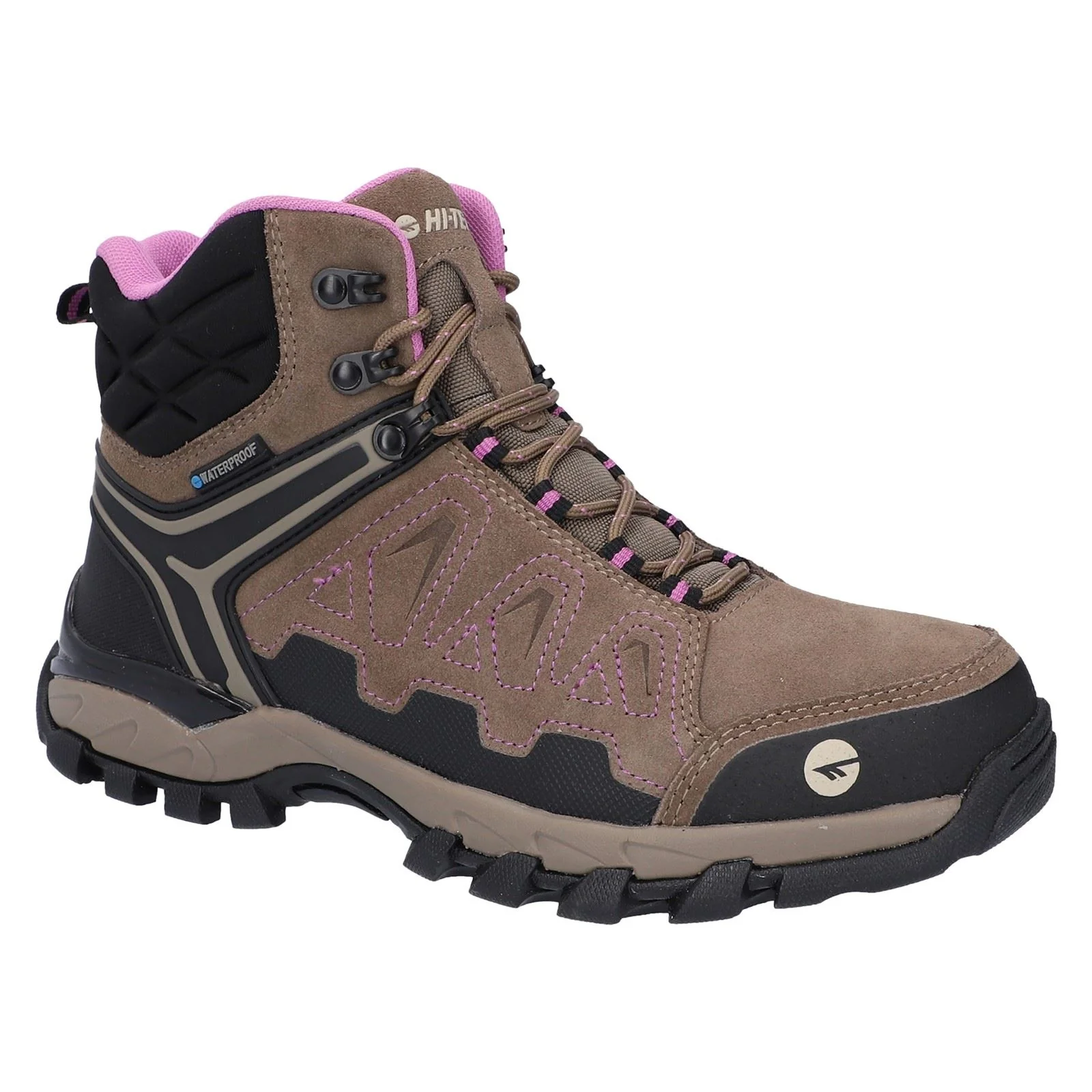 Hi-Tec V-Lite Explorer WP Cow Suede Leather Women's Brown/Lilac Hiking Boots - Image 7
