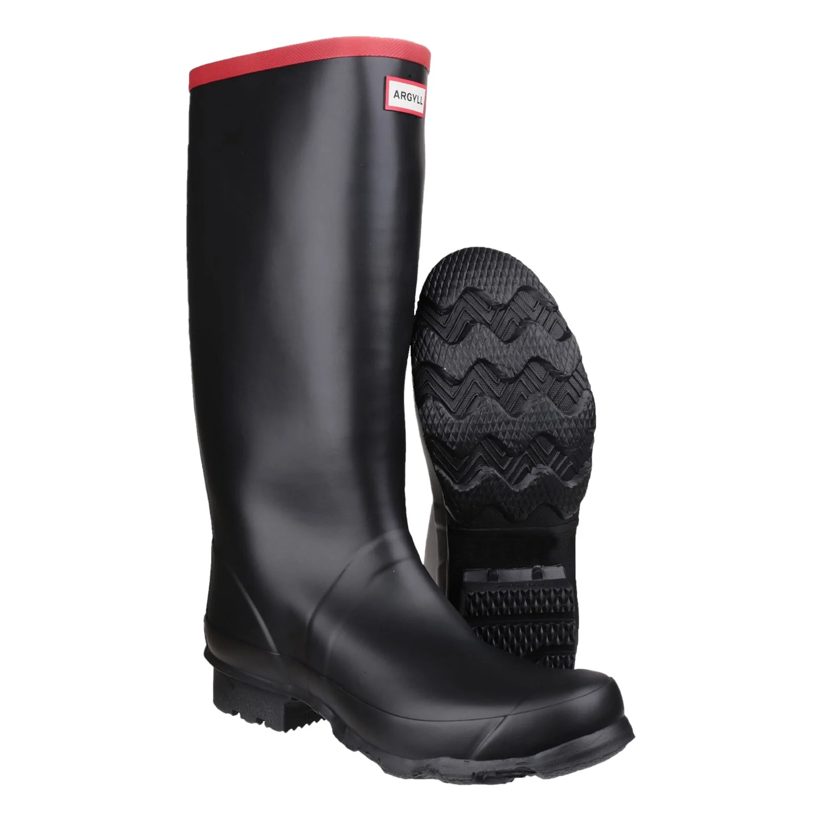 Hunter Argyll Full Knee Wellington in Black - Image 8