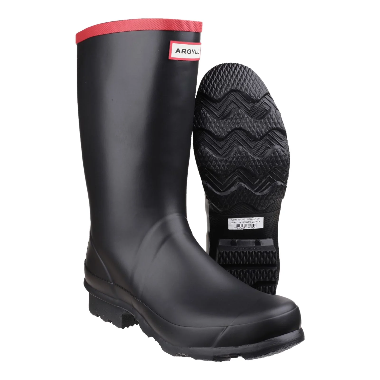 Hunter Argyll Short Knee Wellington in Black - Image 9