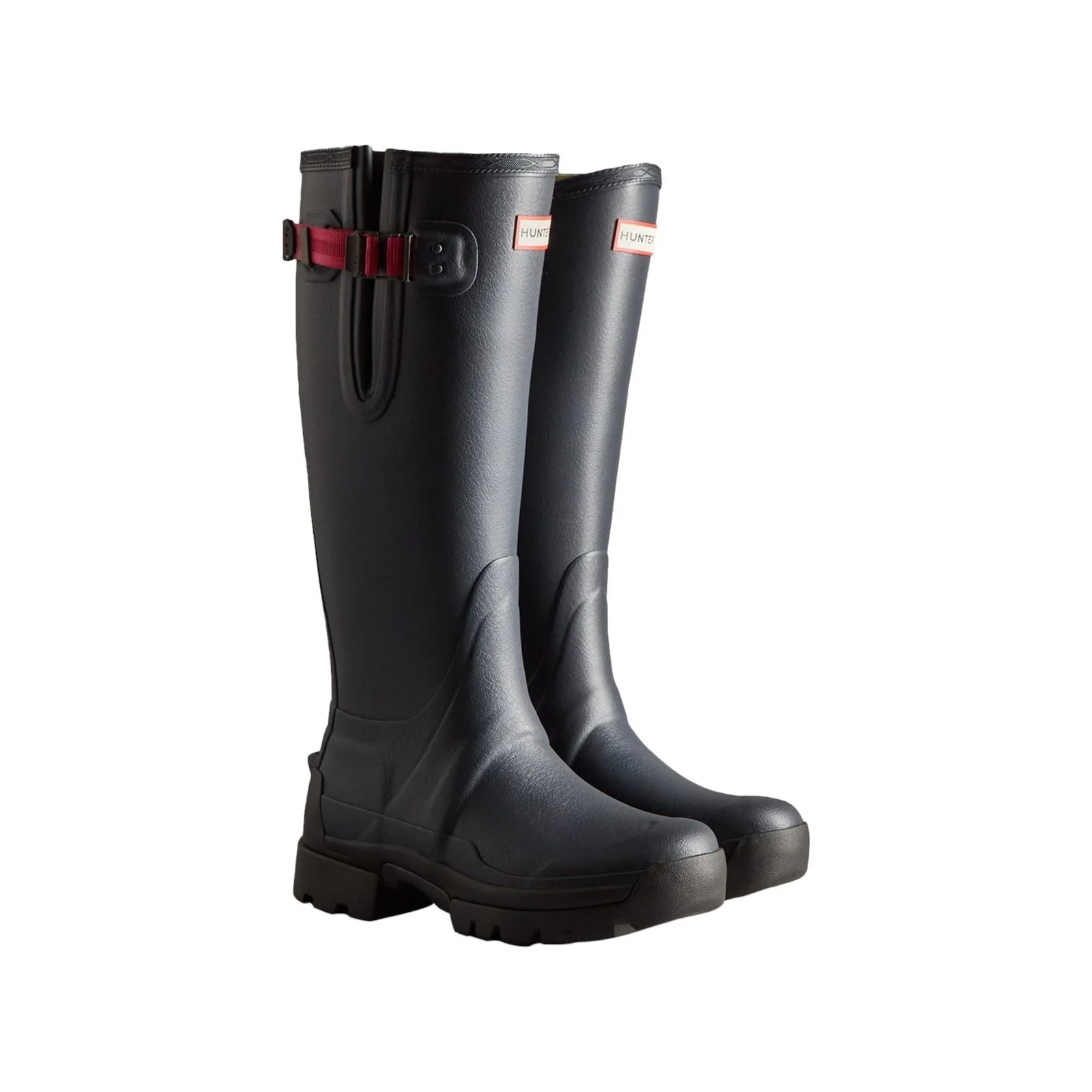 Hunter Balmoral Adjustable Rubber Women's Navy/Peppercorn Wellington Boots - Image 5