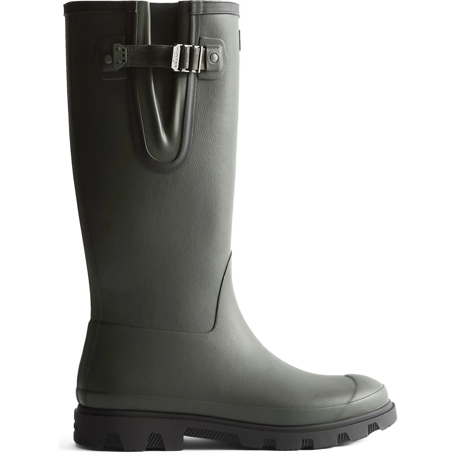 Hunter Downpour Adjustable Boot Rubber Women's Dark Olive/Black Wellington Boots - Image 4