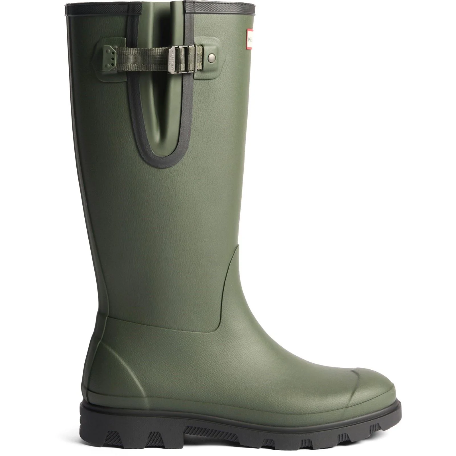 Hunter Field Downpour Boot Rubber Women's Dark Olive/Black Wellington Boots - Image 4