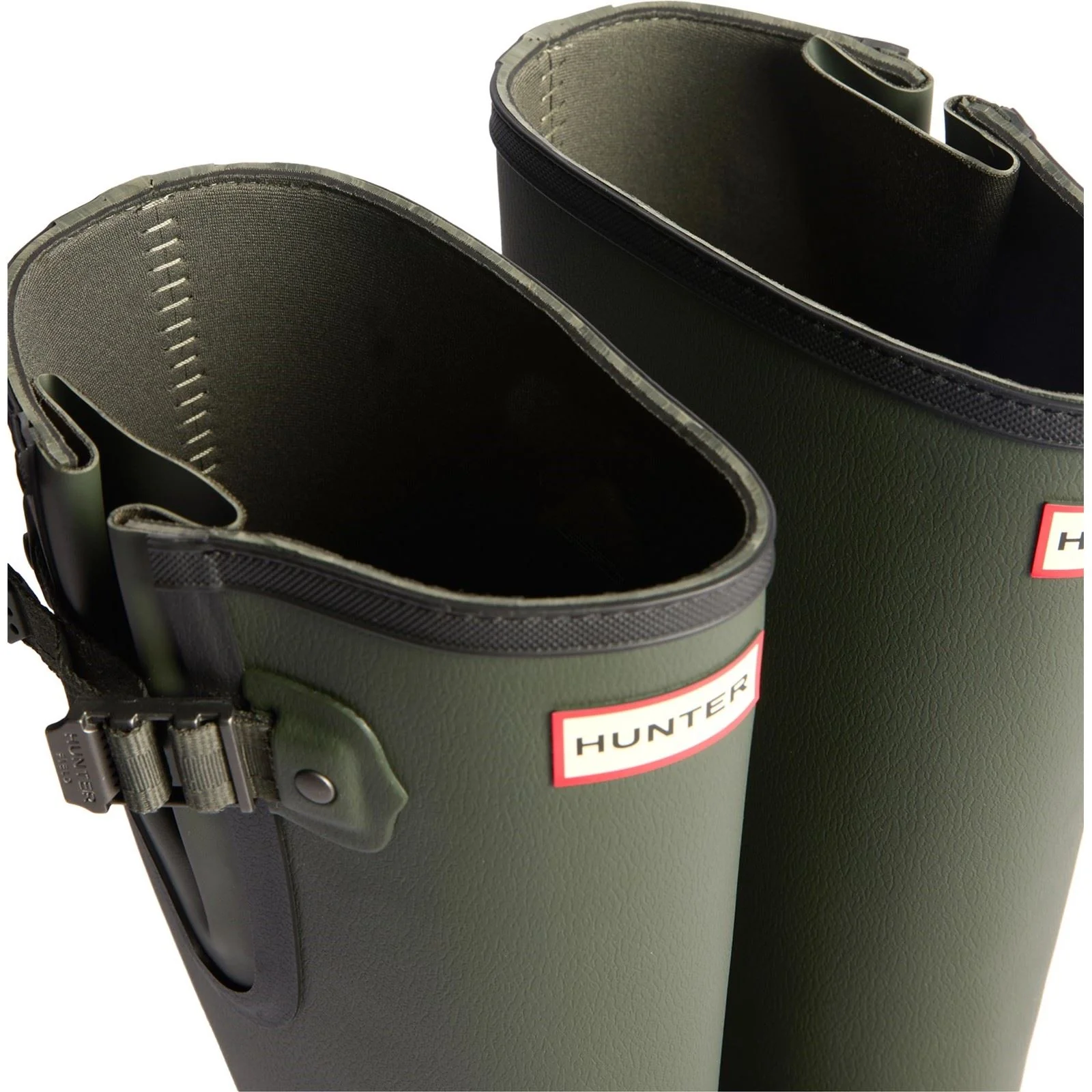 Hunter Field Downpour Boot Rubber Women's Dark Olive/Black Wellington Boots - Image 5