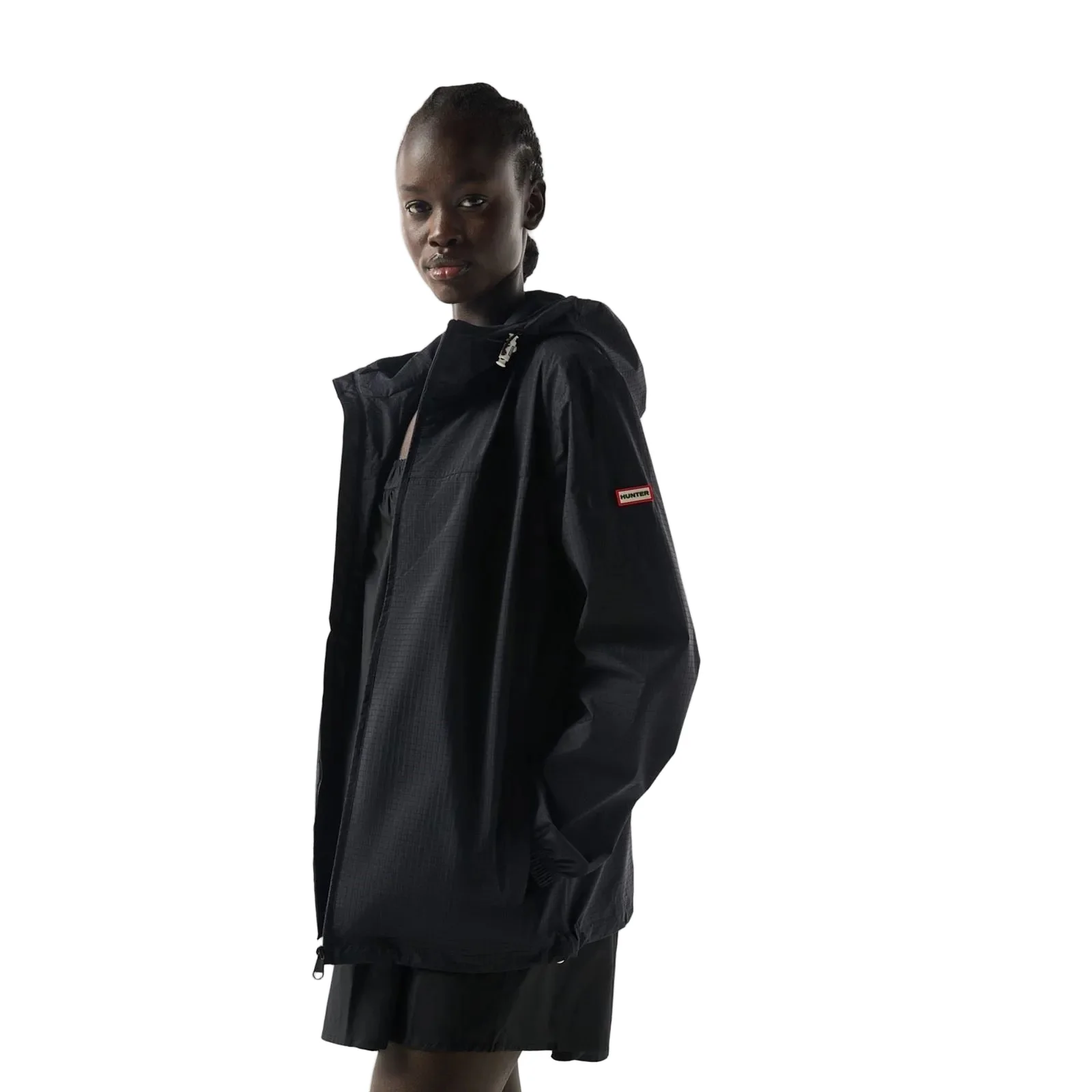 Hunter Hunter Packable Rain Unisex Adults Black Rain Jacket