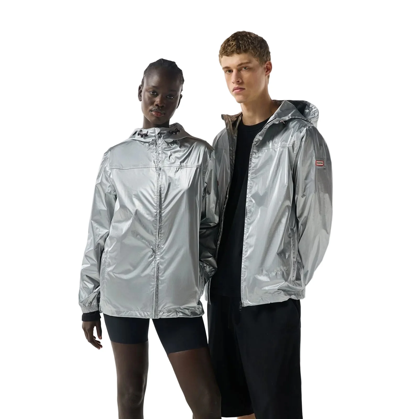 Hunter Hunter Packable Unisex Adults Silver Rain Jacket - Image 6