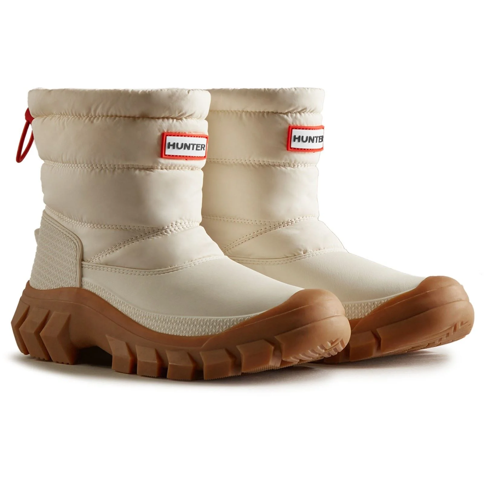 Hunter Women's Intrepid Short Snow Boot in White Willow/Gum