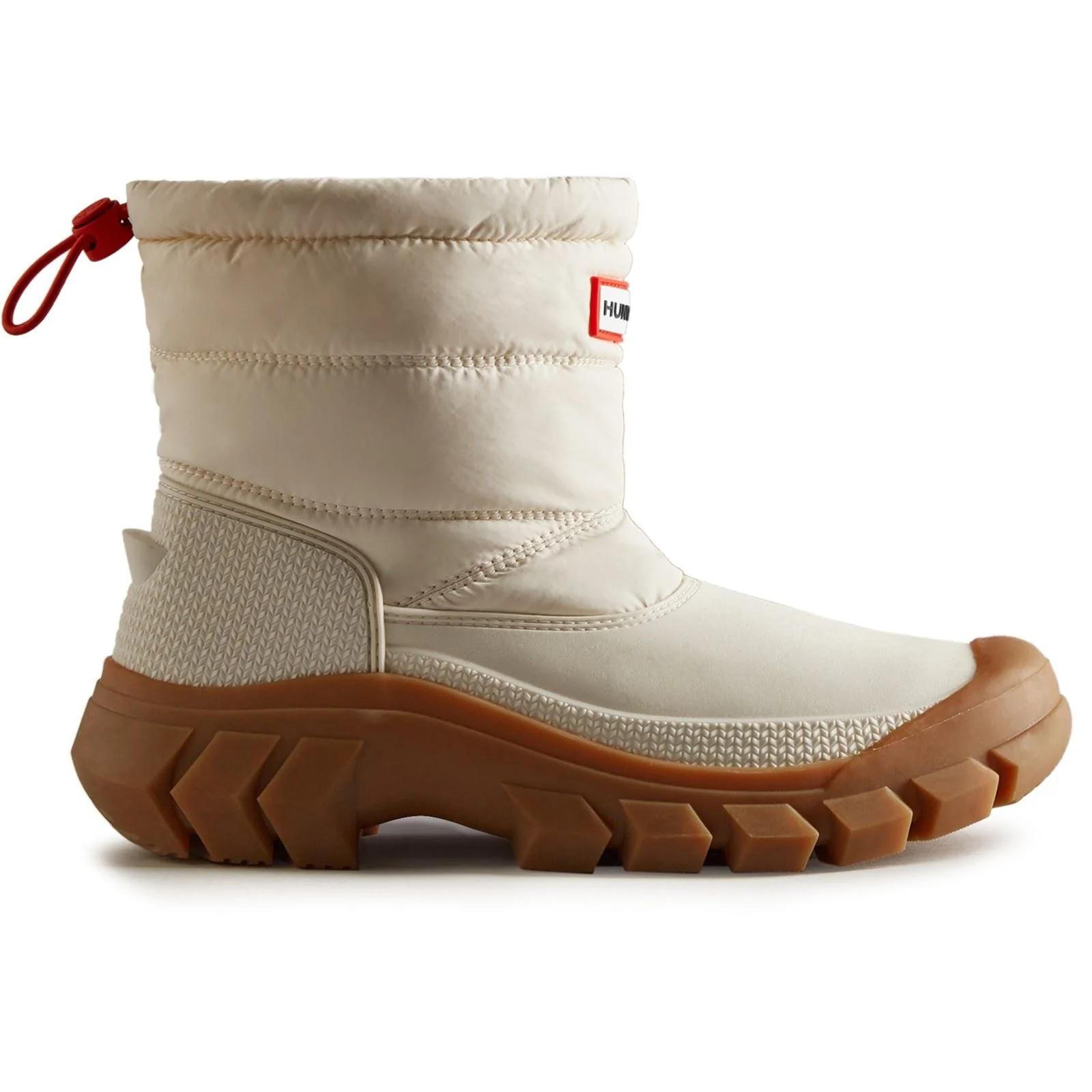 Hunter Women's Intrepid Short Snow Boot in White Willow/Gum - Image 4