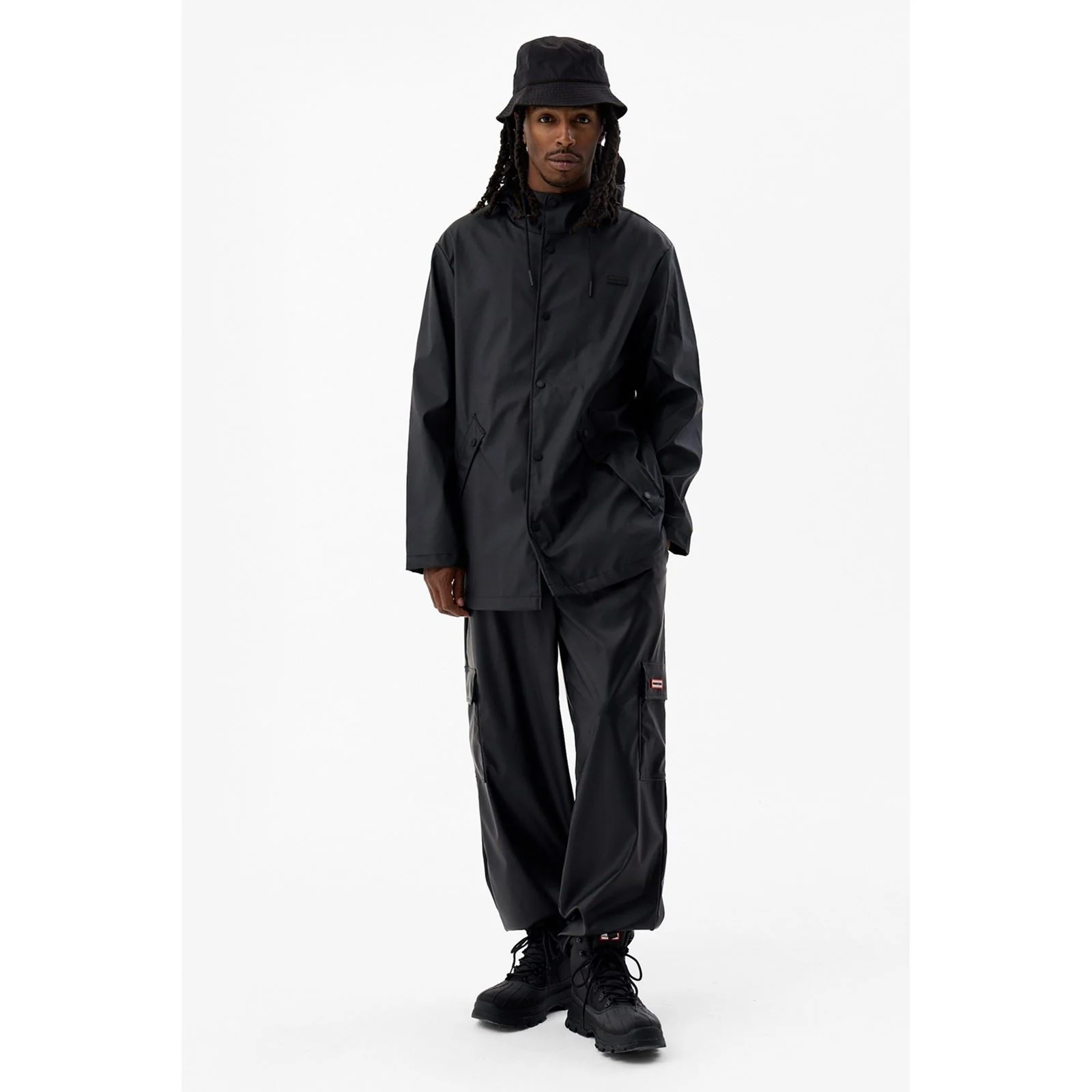Hunter Jo Parka Unisex Adults Black Rain Jacket - Image 2