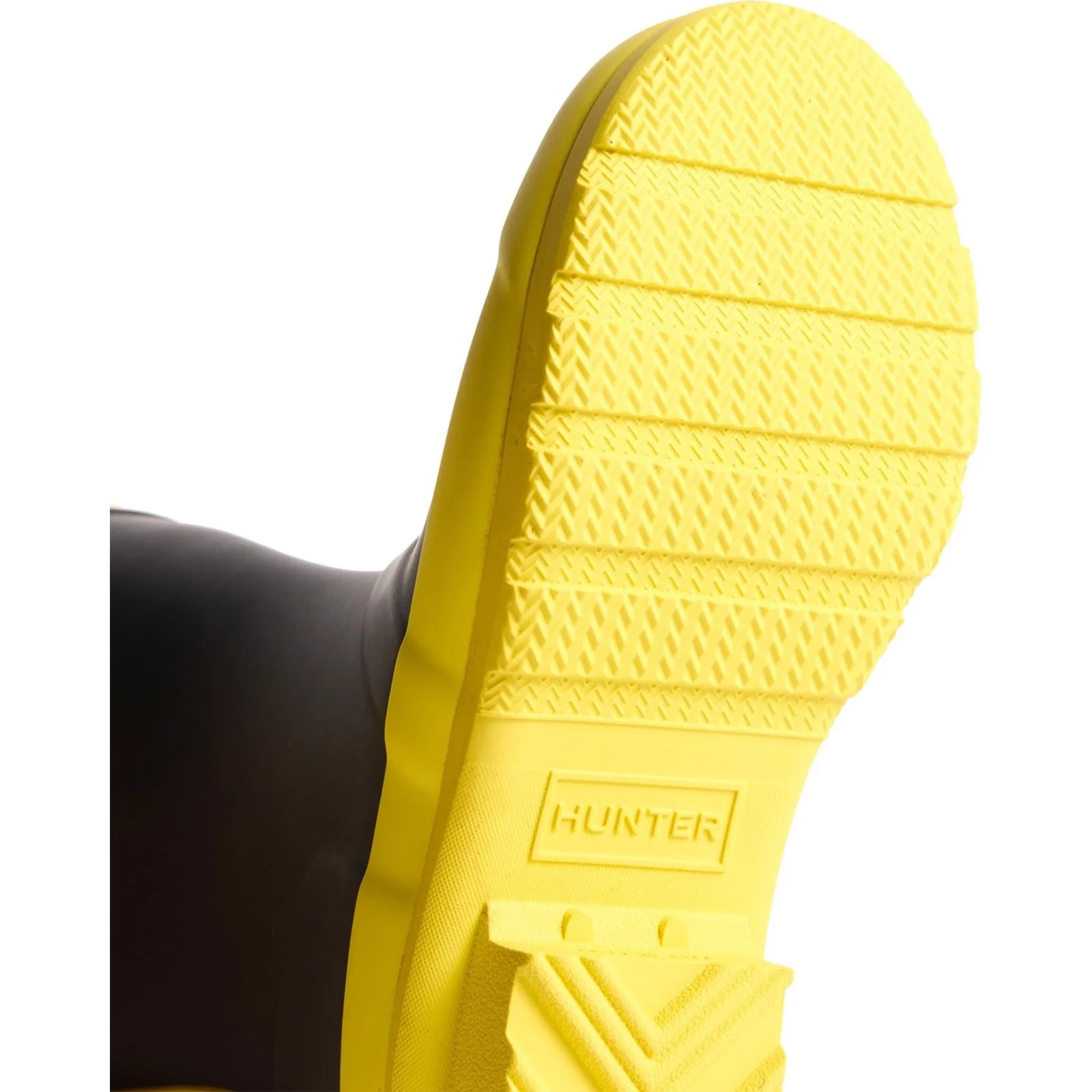 Hunter Junior Originals Boot Rubber Kid's Black/Illuminating Yellow Wellington Boots - Image 3