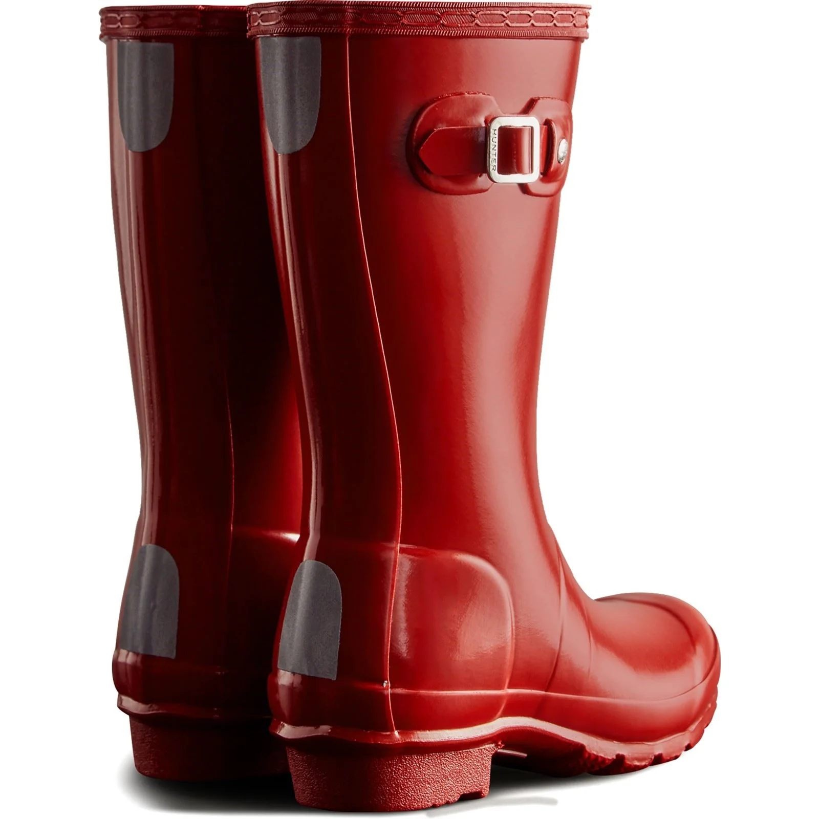 Hunter Junior Originals Gloss Boot Rubber Kid's Military Red Wellington Boots - Image 2