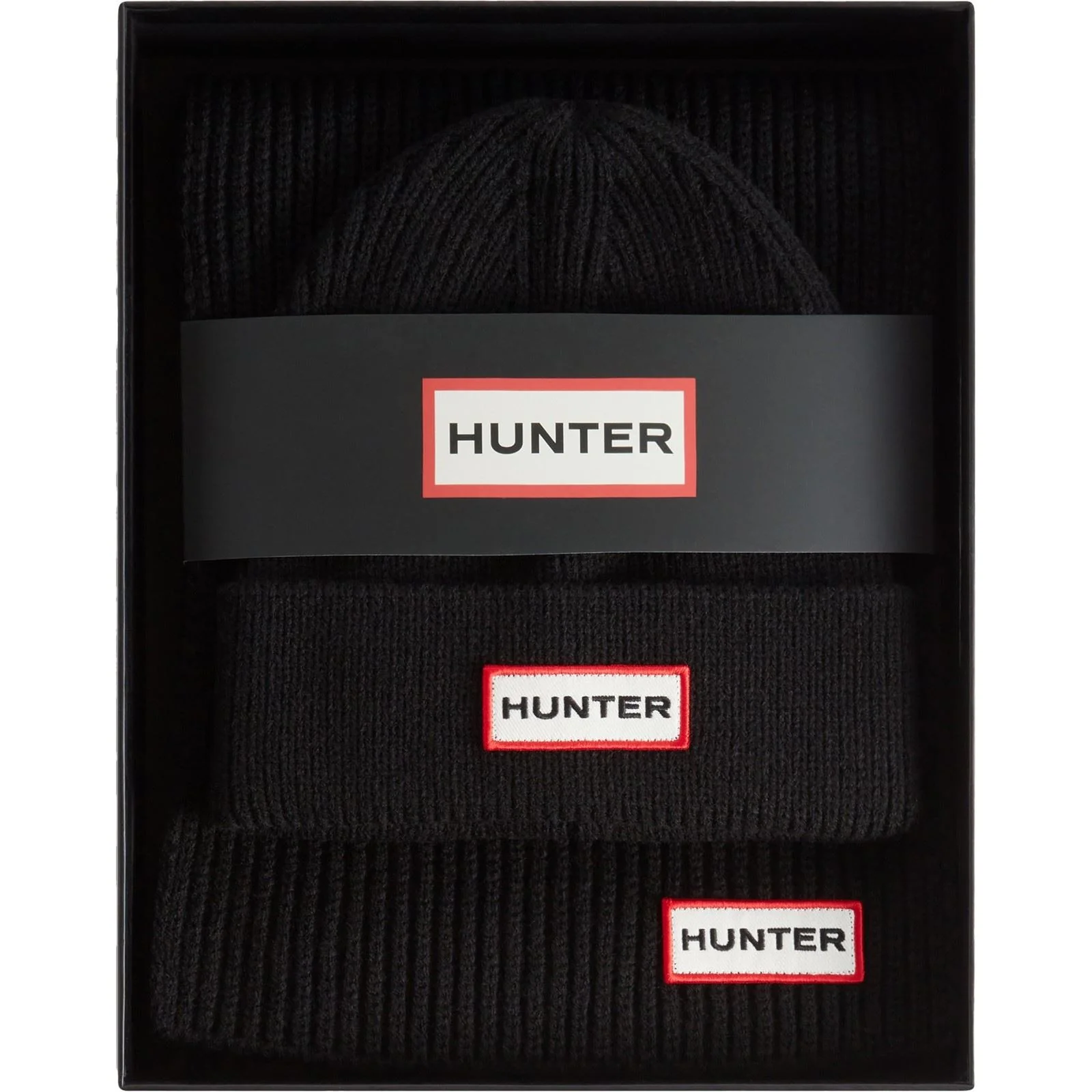 Hunter Jura Boxset Unisex Adults's Black Hat & Scarf Set