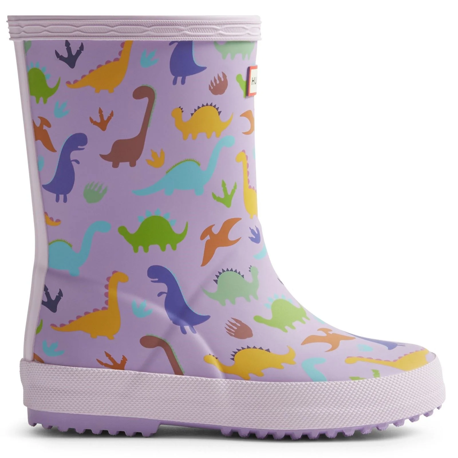 Hunter Kids Dinosaur Boot Rubber Purple Dinosaur Wellington Boots - Image 4