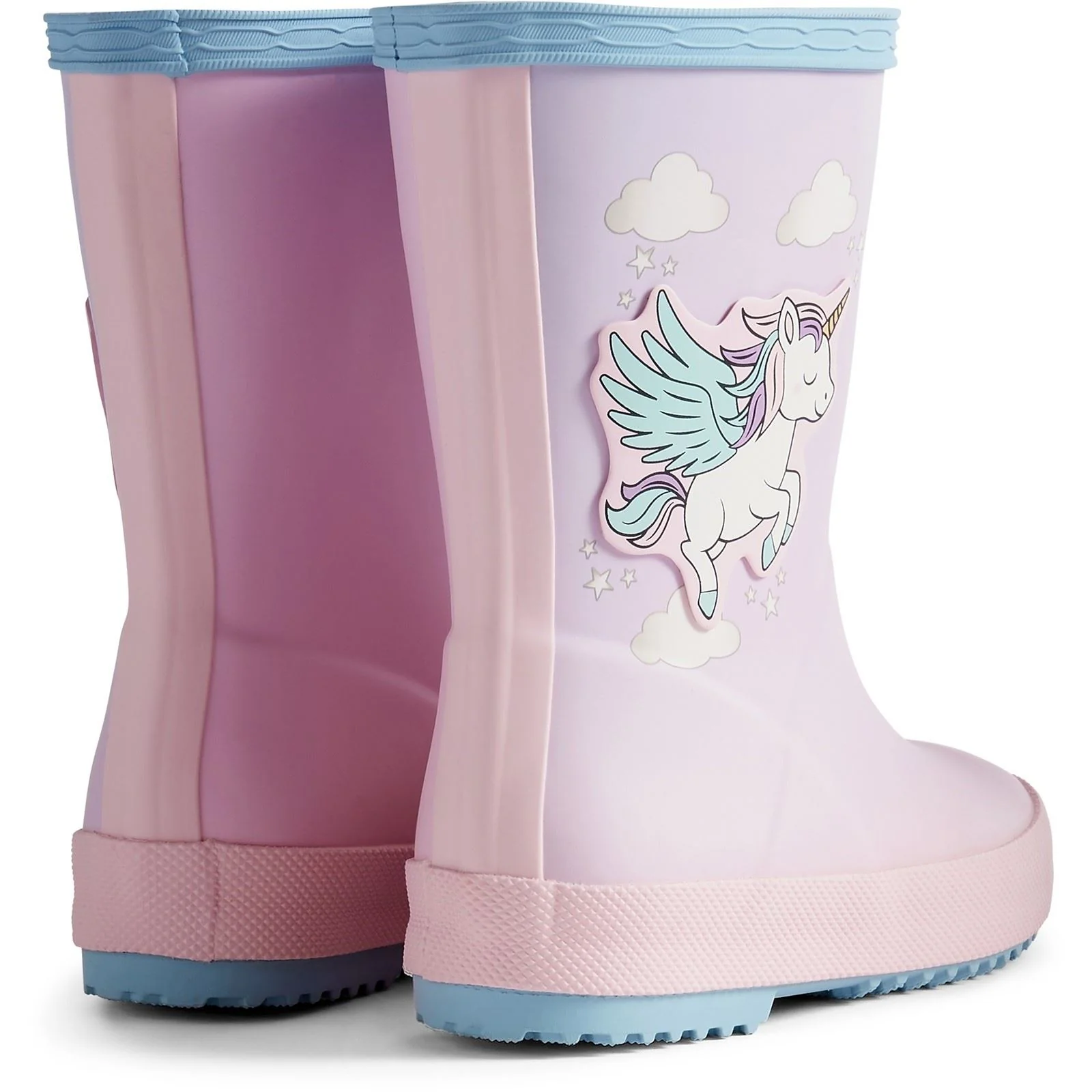 Hunter Kids First Unicorn Print Boot Rubber Girls's Blue Frost/ Parfait Pink Wellington Boots - Image 2