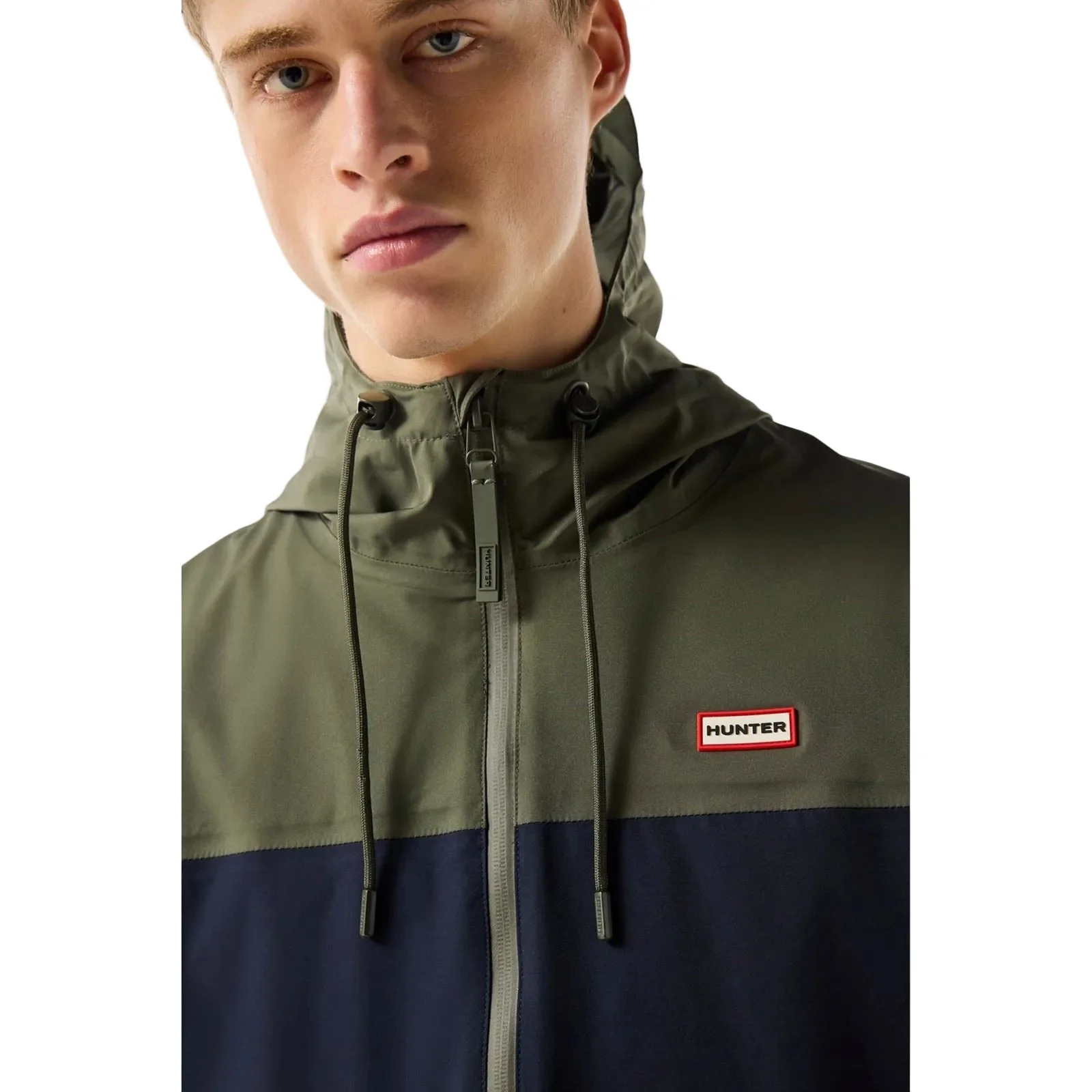 Hunter Original Mens Block Waterproof Men's Green Rain Jacket - Image 5