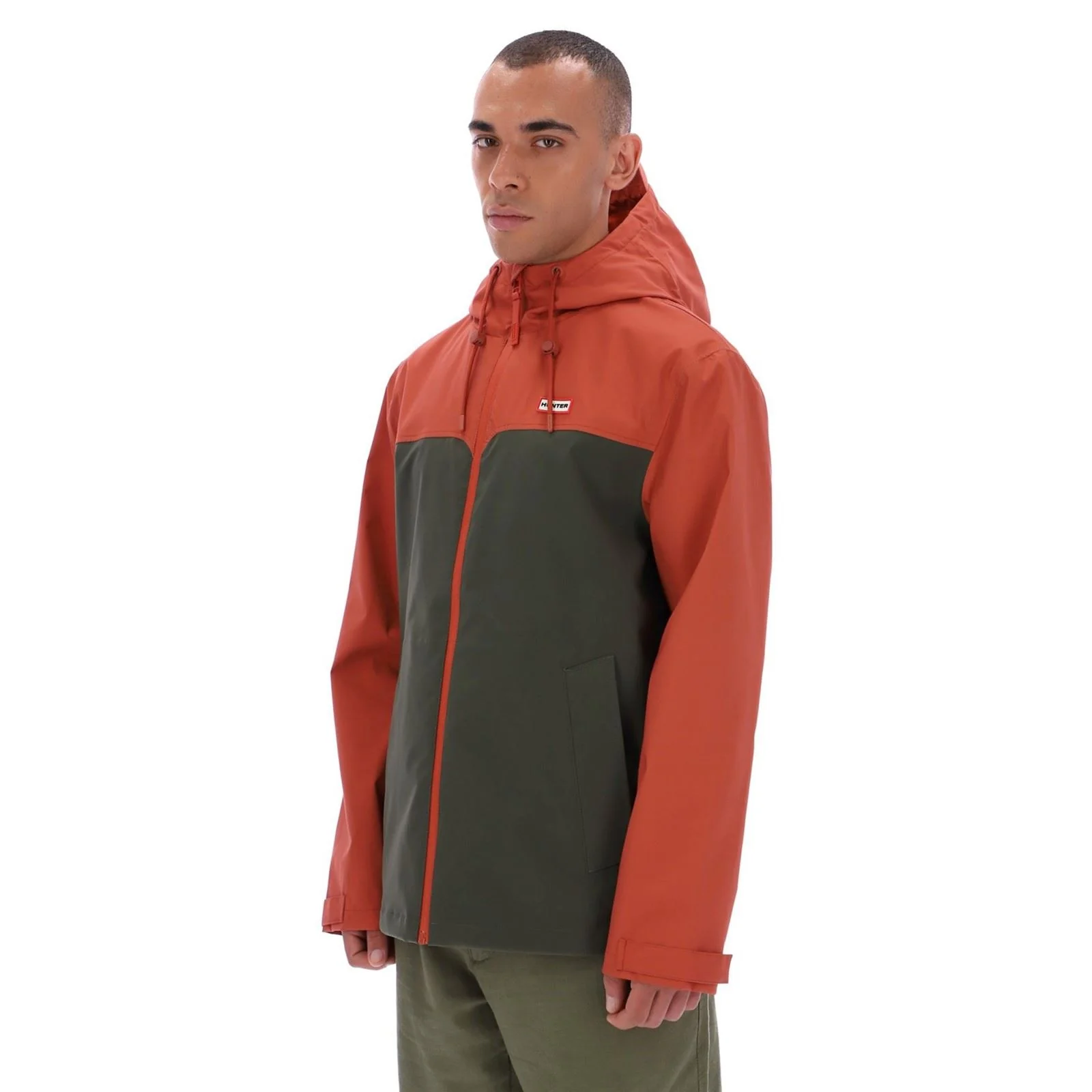 Hunter Original Mens Block Waterproof Men's Red Rain Jacket - Image 3