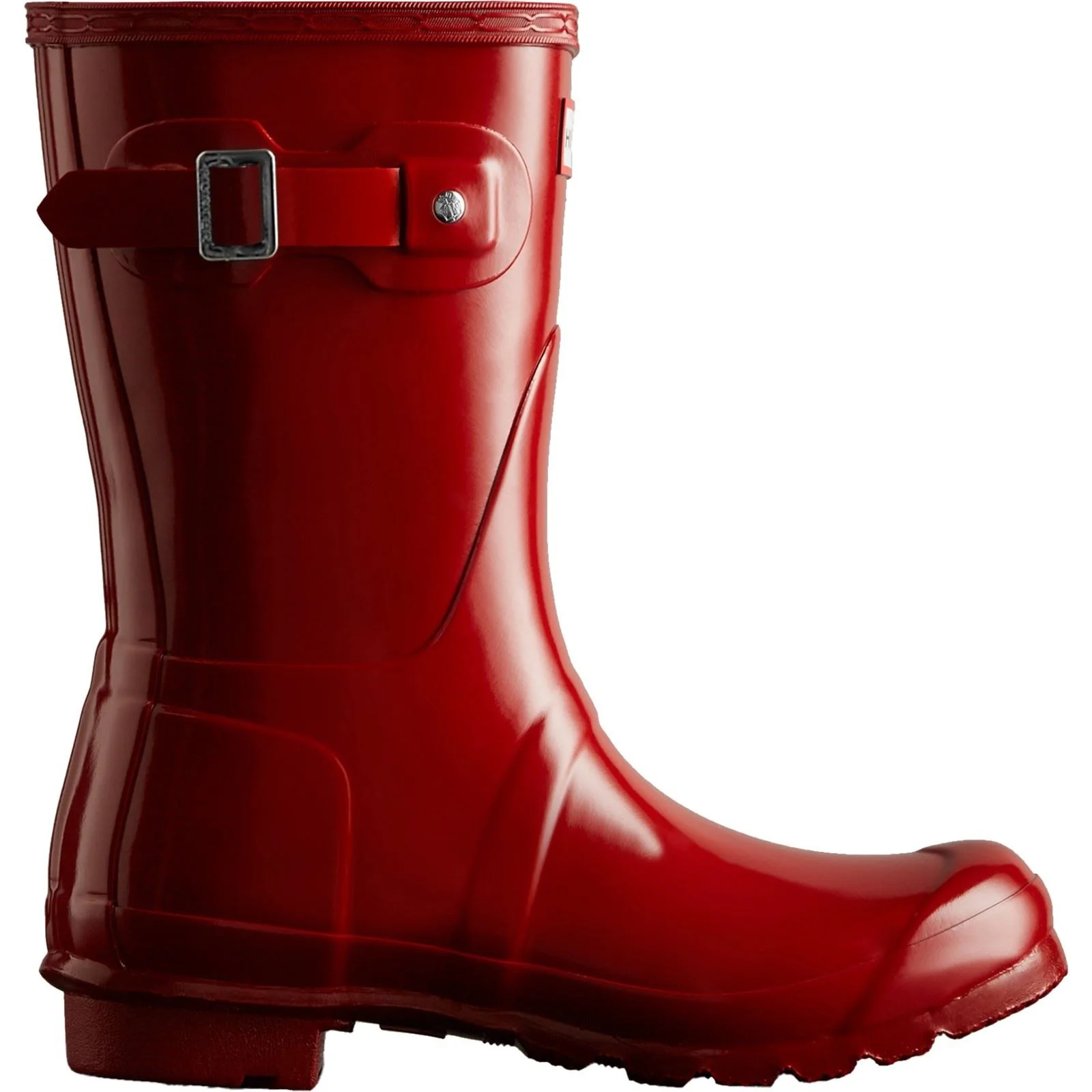 Hunter Original Short Gloss Rubber Women's Military Red Wellington Boots - Image 4