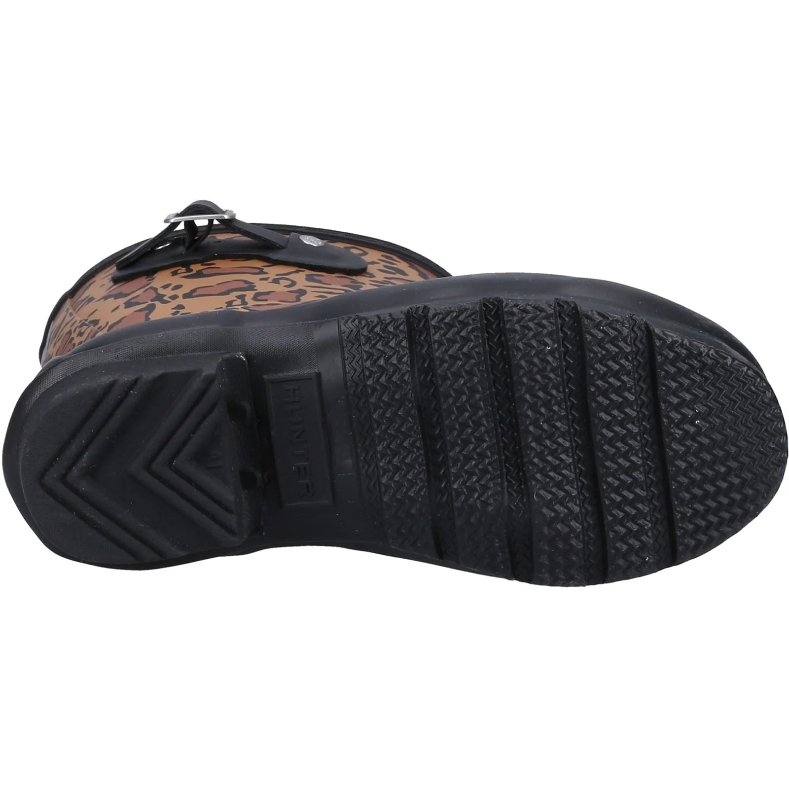 Hunter Original Short Leopard Print Rubber Women's Rich Tan/Saddle/Black Wellington Boots - Image 3