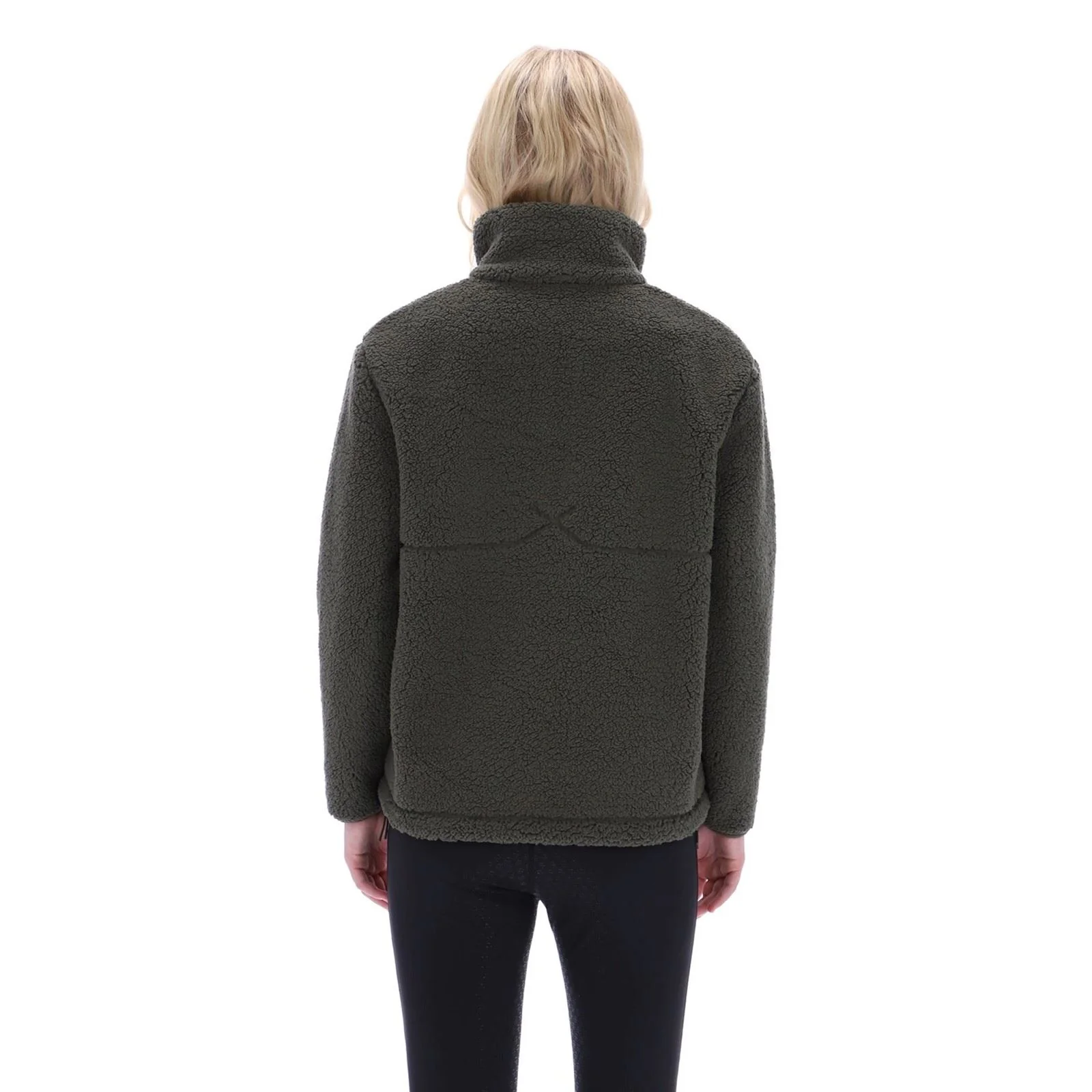 Hunter Tiorga 1/4 Zip Borg Fleece Polyester Women's Green Zip Neck Pullovers - Image 2