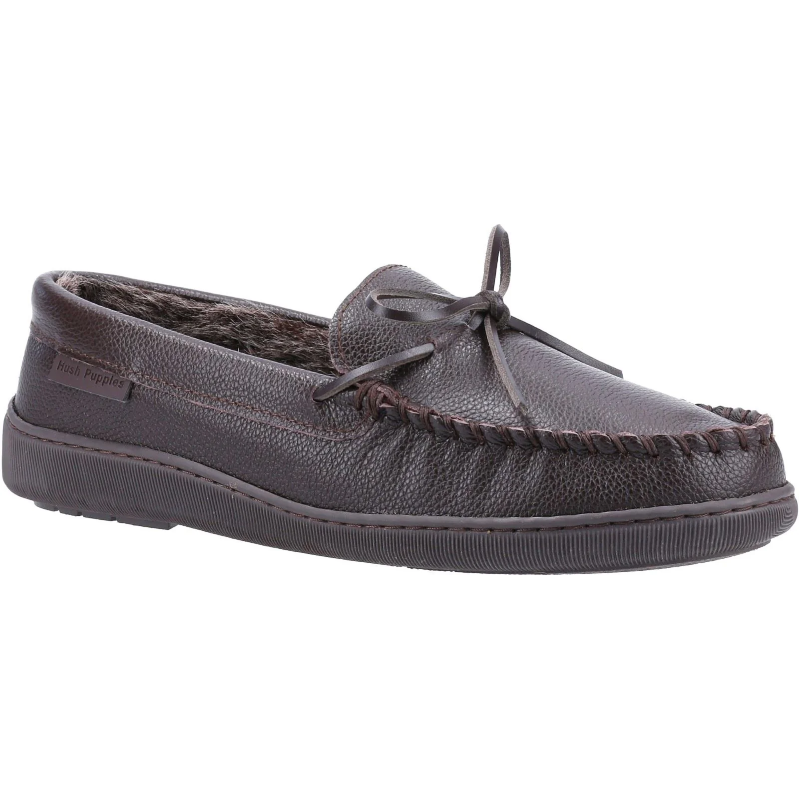 Hush Puppies Men's Ace Leather Slipper in Brown