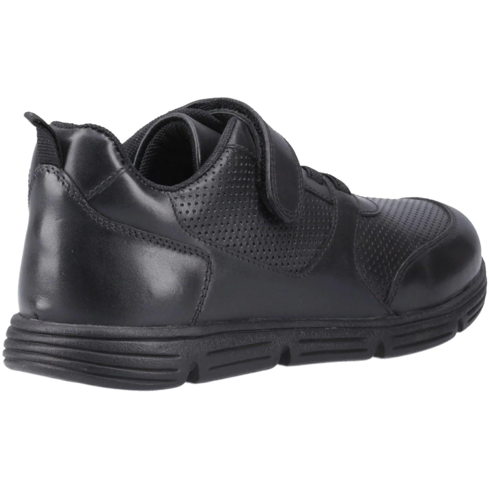 Hush Puppies Alfie Bungee Leather Junior Black Shoes - Image 2