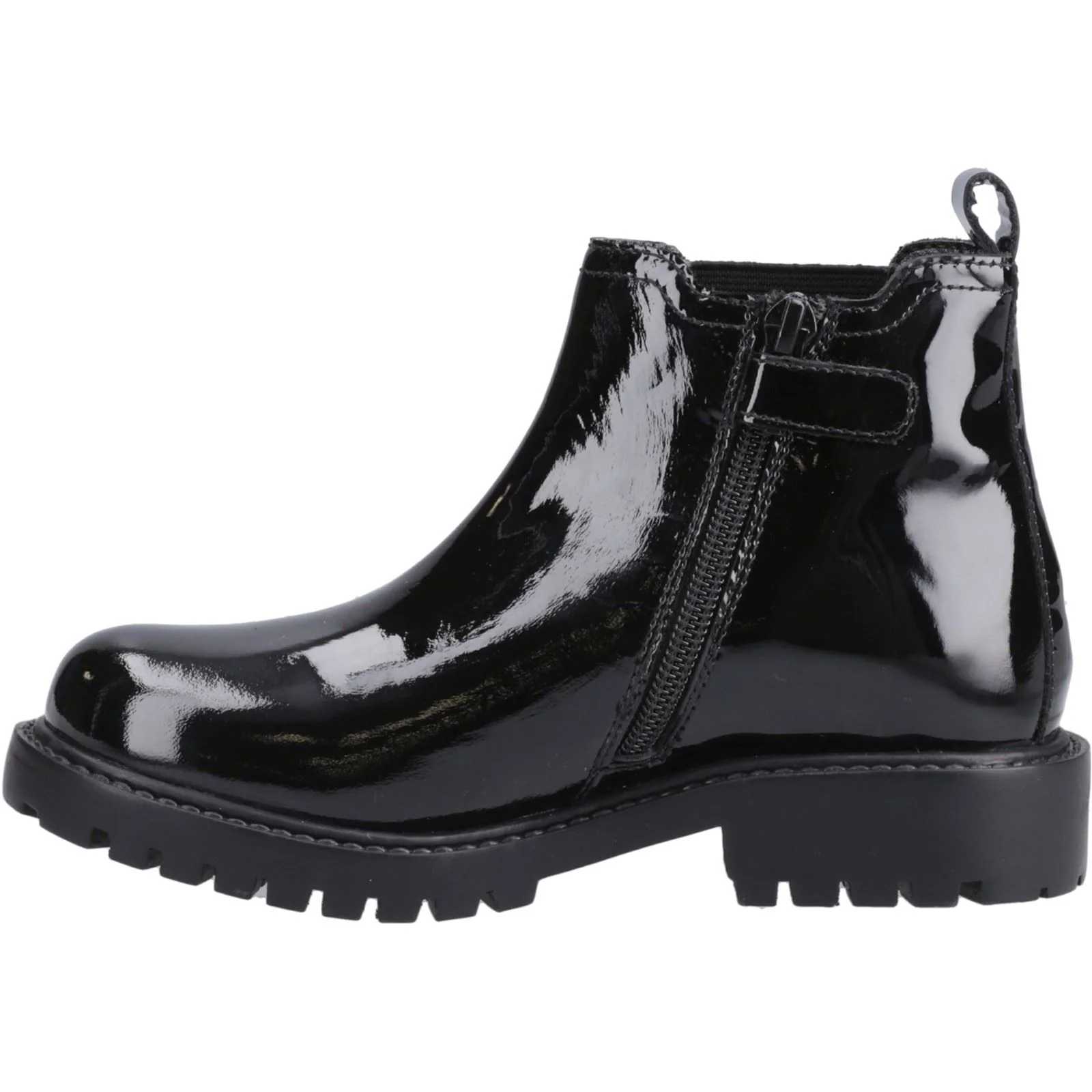 Hush Puppies Ariella Chelsea Patent Leather Junior Black Boots - Image 4