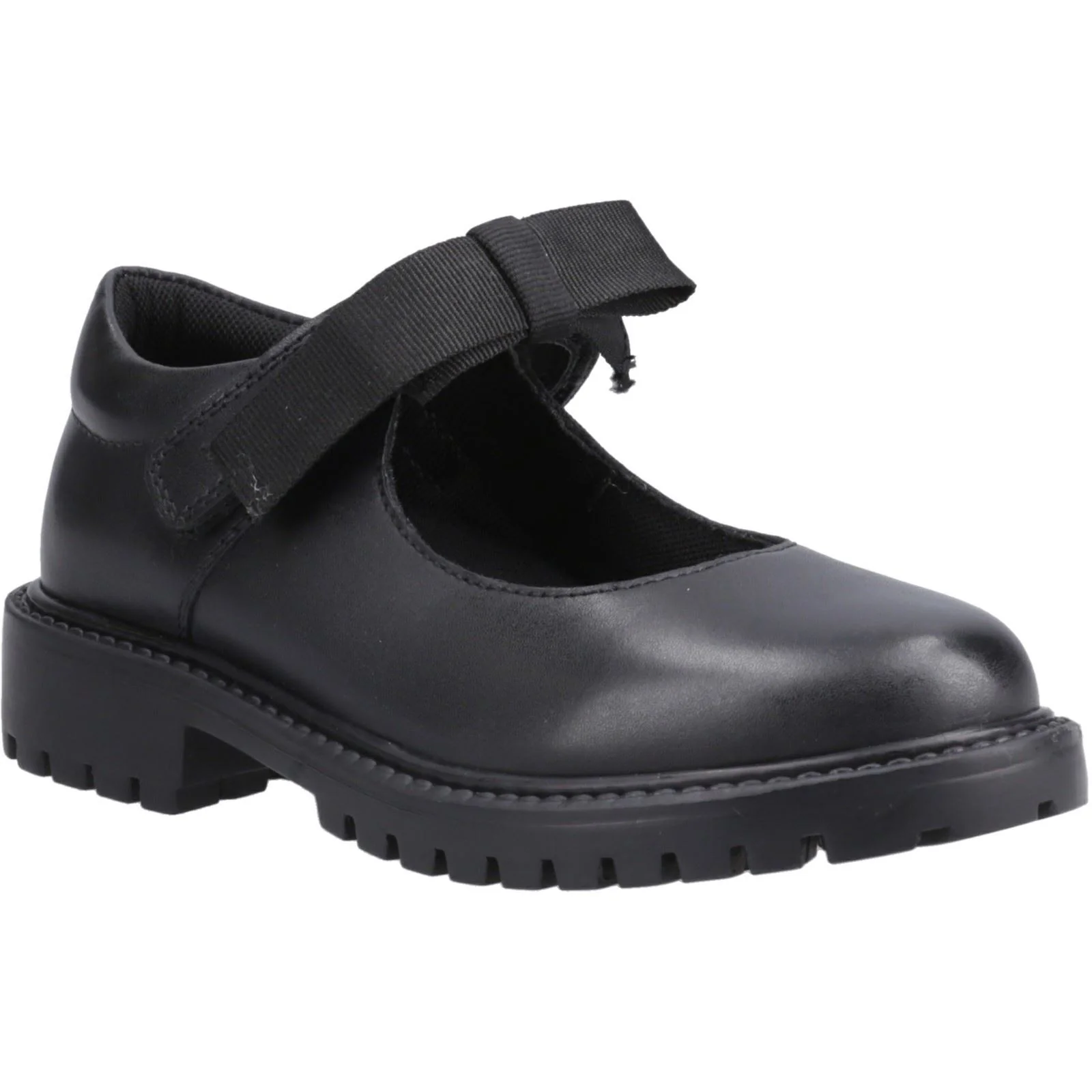 Hush Puppies Astrid Bow Leather Black Shoes
