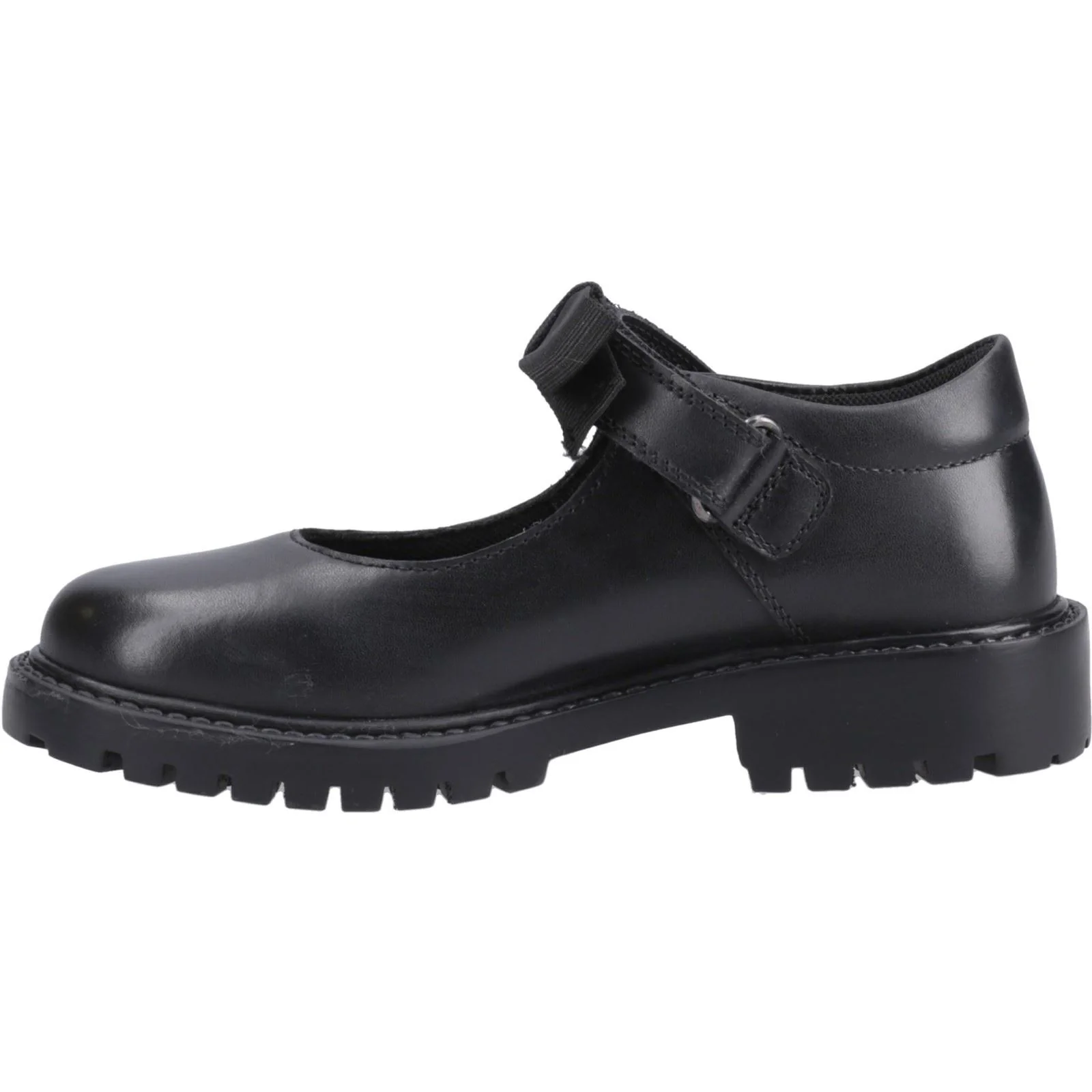Hush Puppies Astrid Bow Leather Youth Black Shoes - Image 4