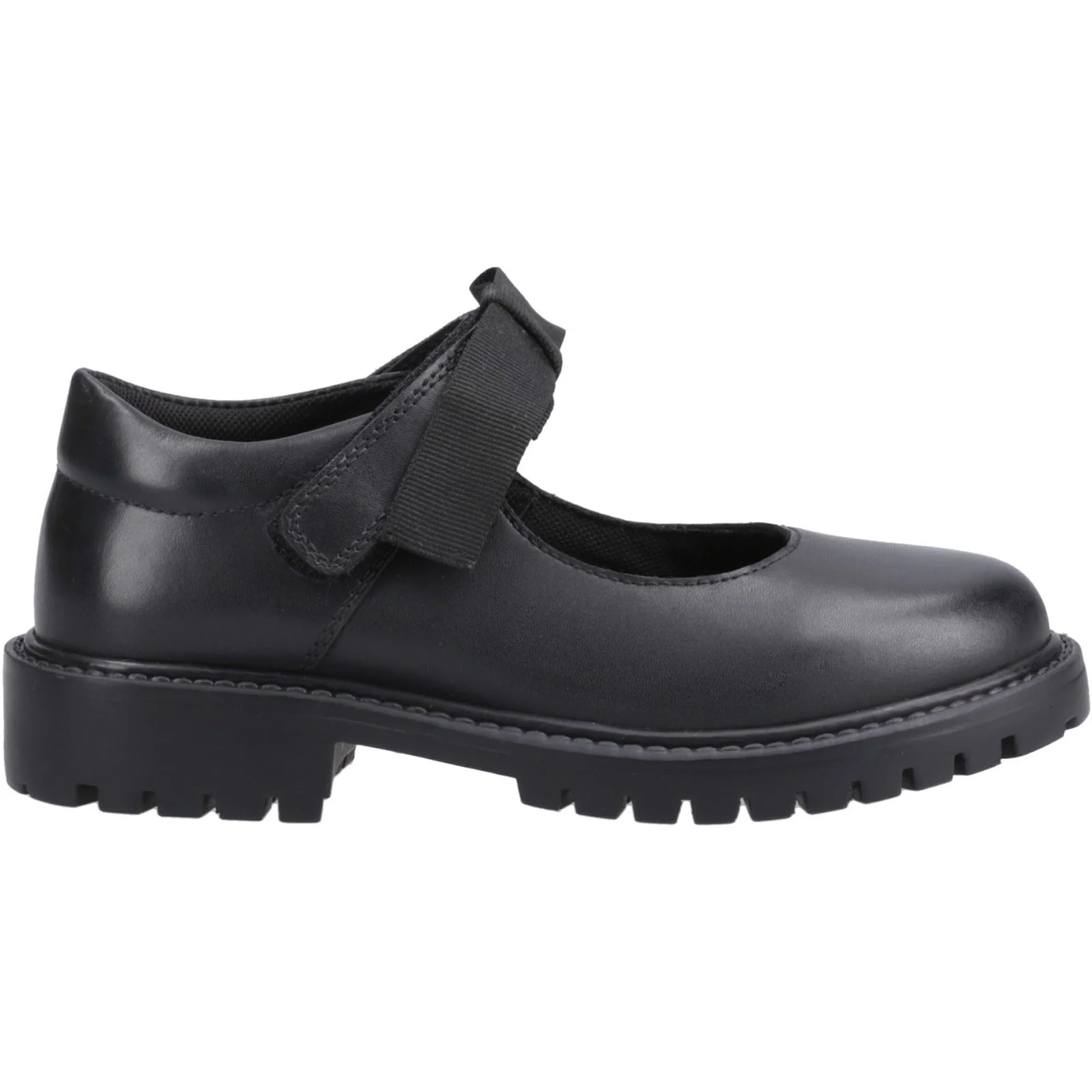 Hush Puppies Astrid Bow Leather Youth Black Shoes - Image 5