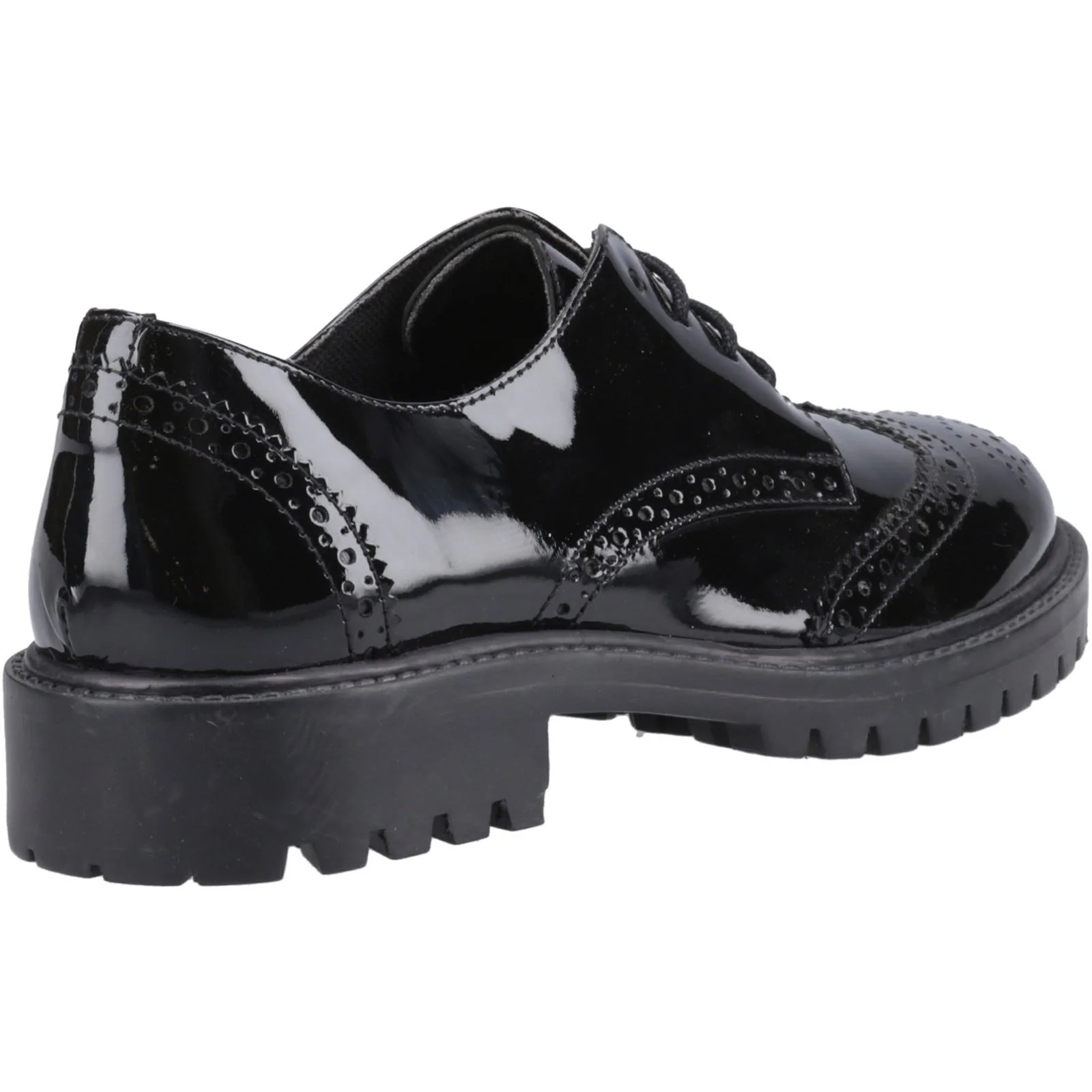 Hush Puppies Athena Patent Leather Black Brogues - Image 2