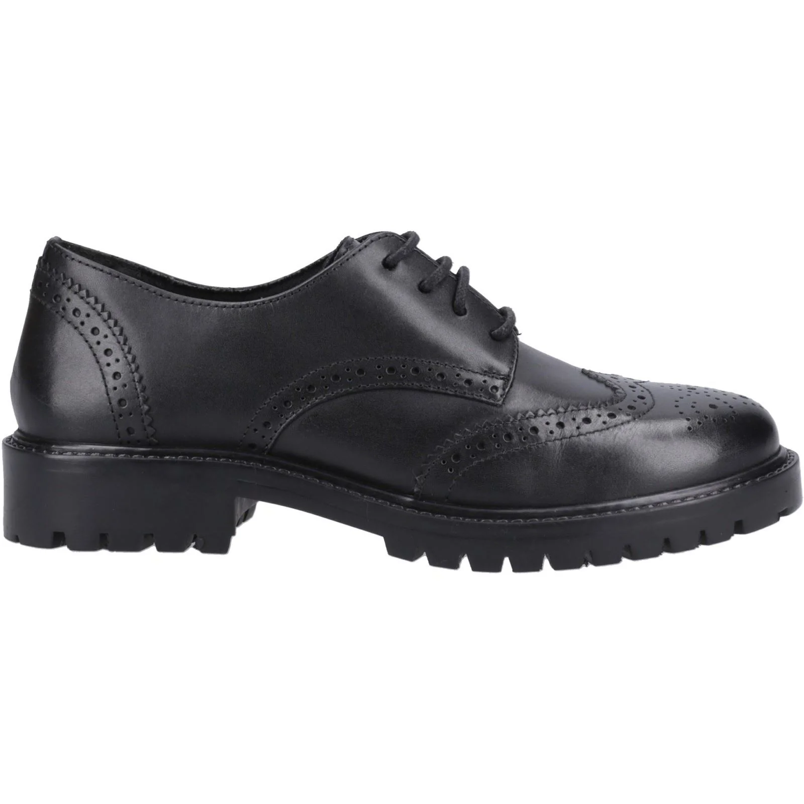 Hush Puppies Athena Leather Youth Black Brogues - Image 5