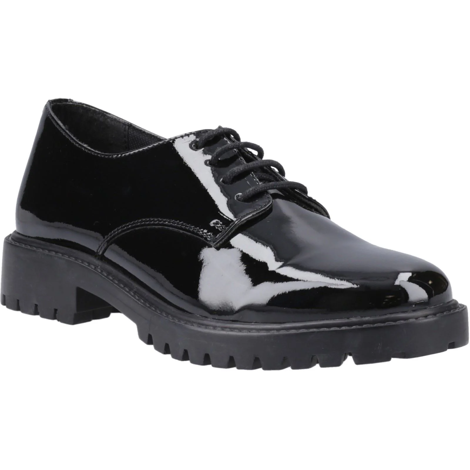 Hush Puppies Aubrey Leather Black Derby Shoes