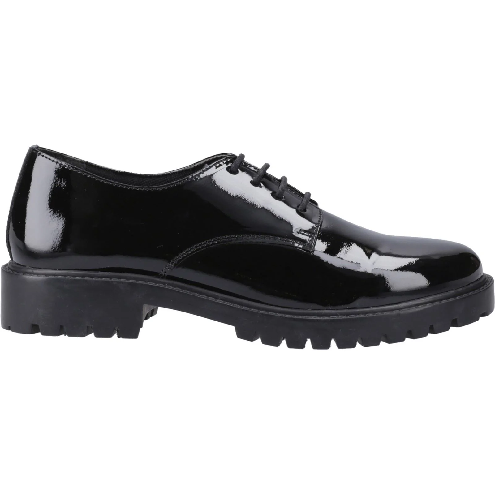 Hush Puppies Aubrey Leather Junior Black Derby Shoes - Image 5