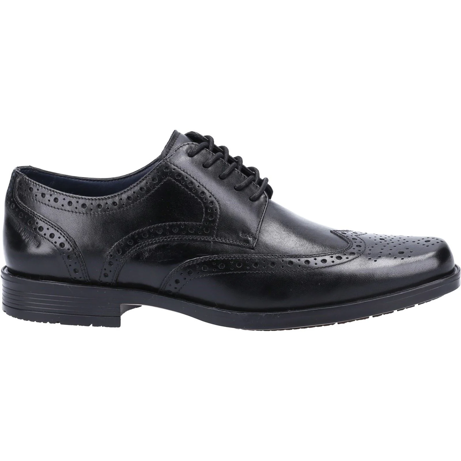 Hush Puppies Brace Brogue Leather Men's Black Brogues Shoes - Image 4