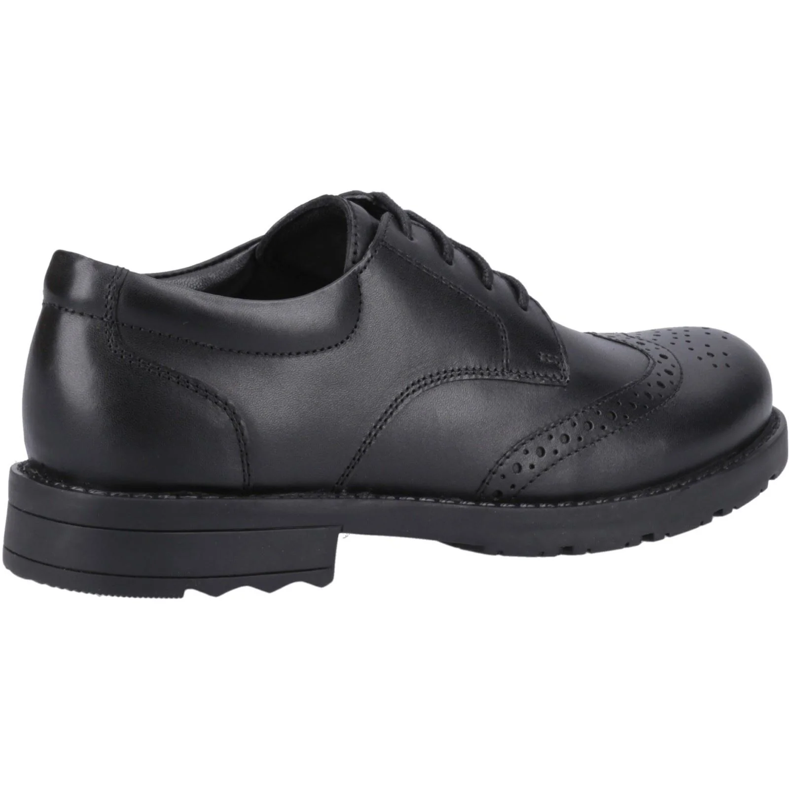 Hush Puppies Brian Leather Youth Black Brogues - Image 2