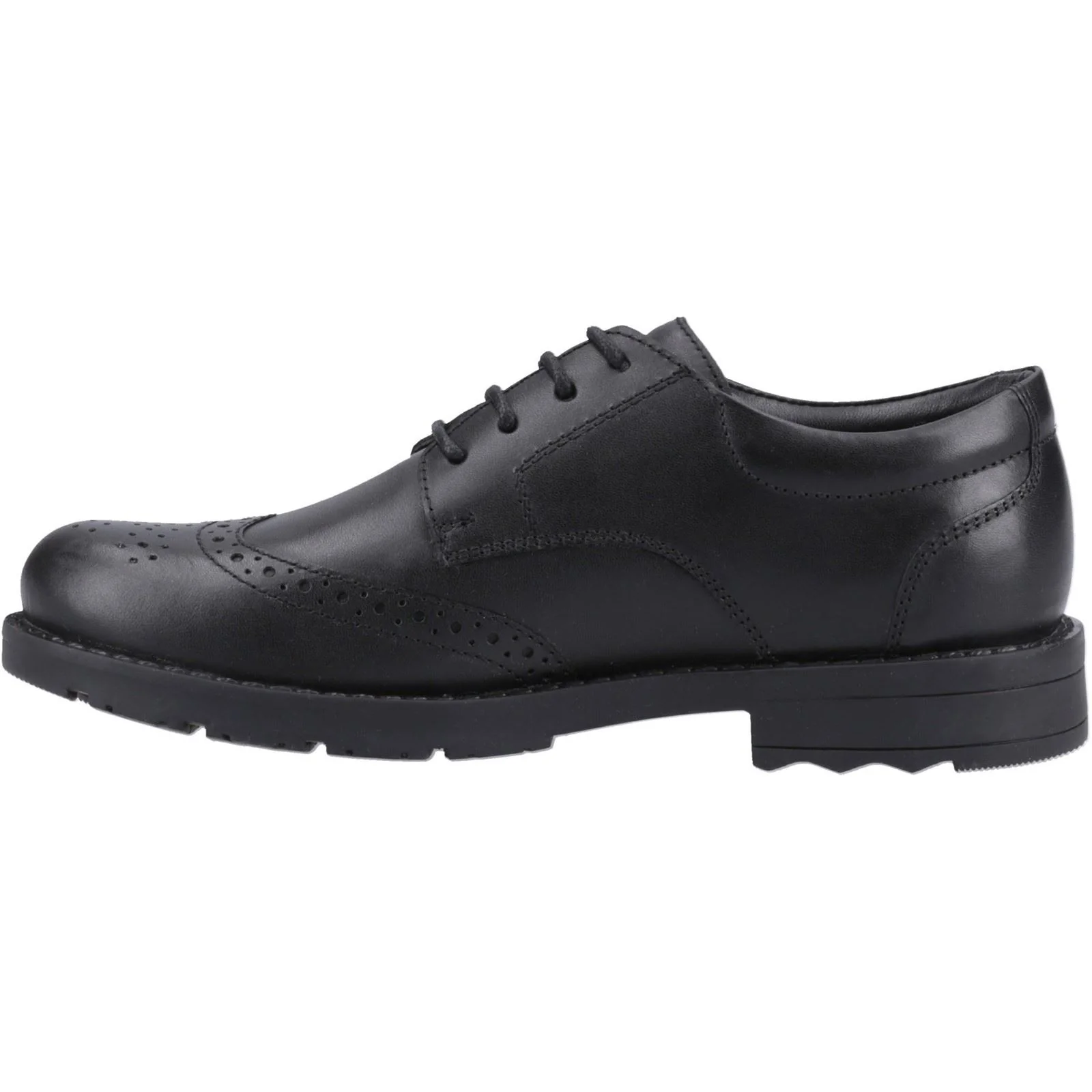 Hush Puppies Brian Leather Youth Black Brogues - Image 4