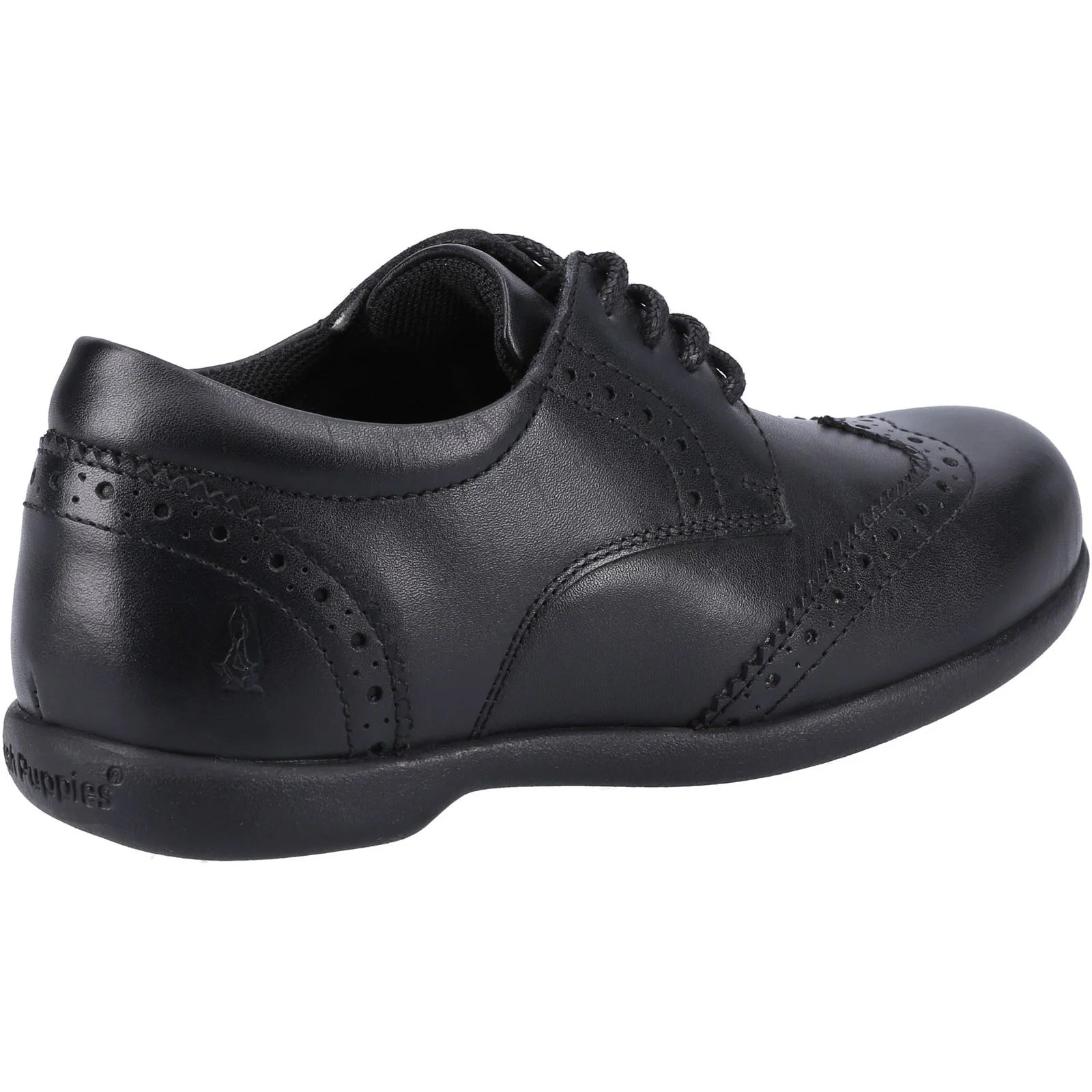 Hush Puppies Bridget Leather Junior Black Brogues - Image 2