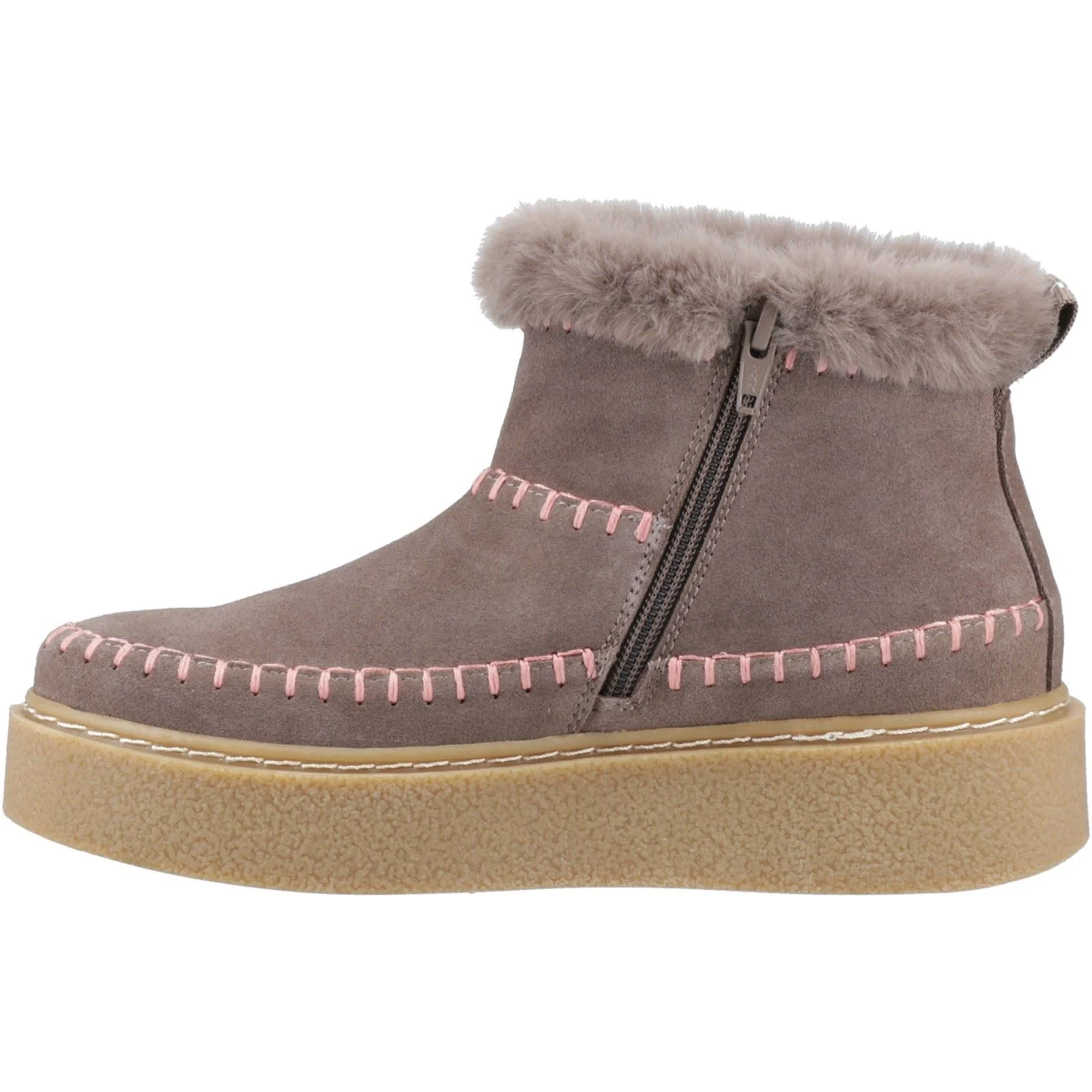 Hush Puppies Brielle Suede Women's Taupe Winter Ankle Boots - Image 4