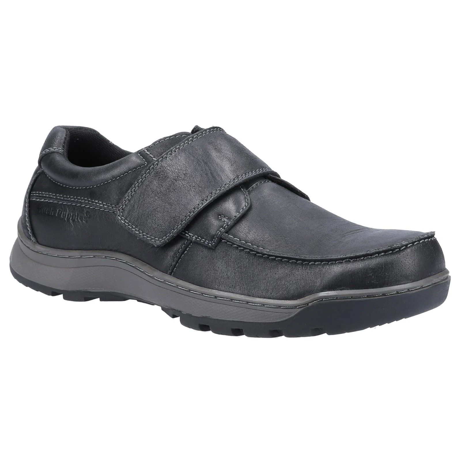 Hush Puppies Men's Casper Touch Fastening Shoes in Black