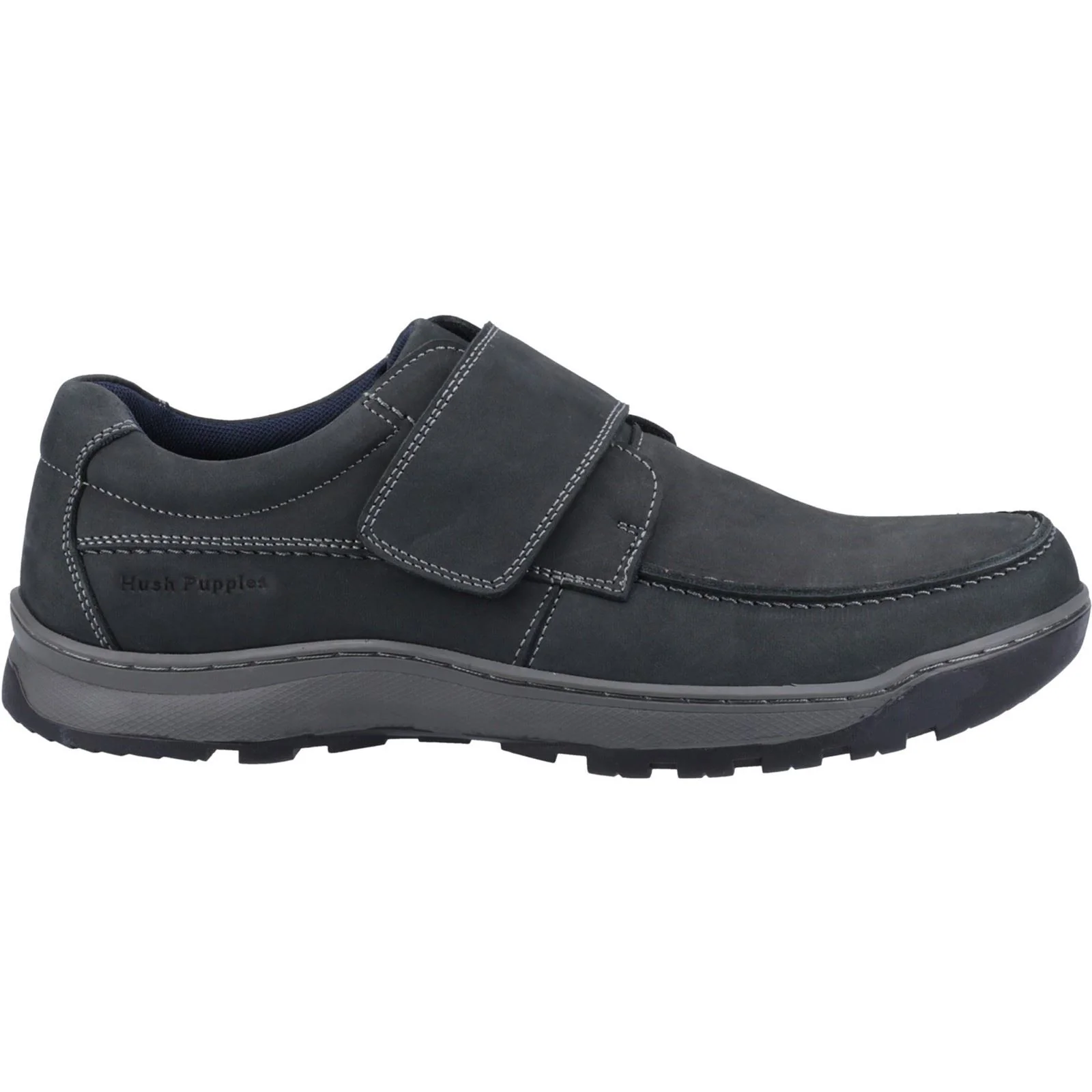 Hush Puppies Men's Casper Touch Fastening Shoes in Navy Nubuck - Image 5