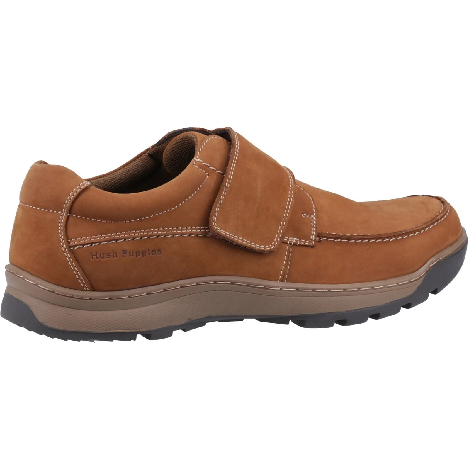 Hush Puppies Men's Casper Touch Fastening Shoes in Tan Nubuck - Image 2
