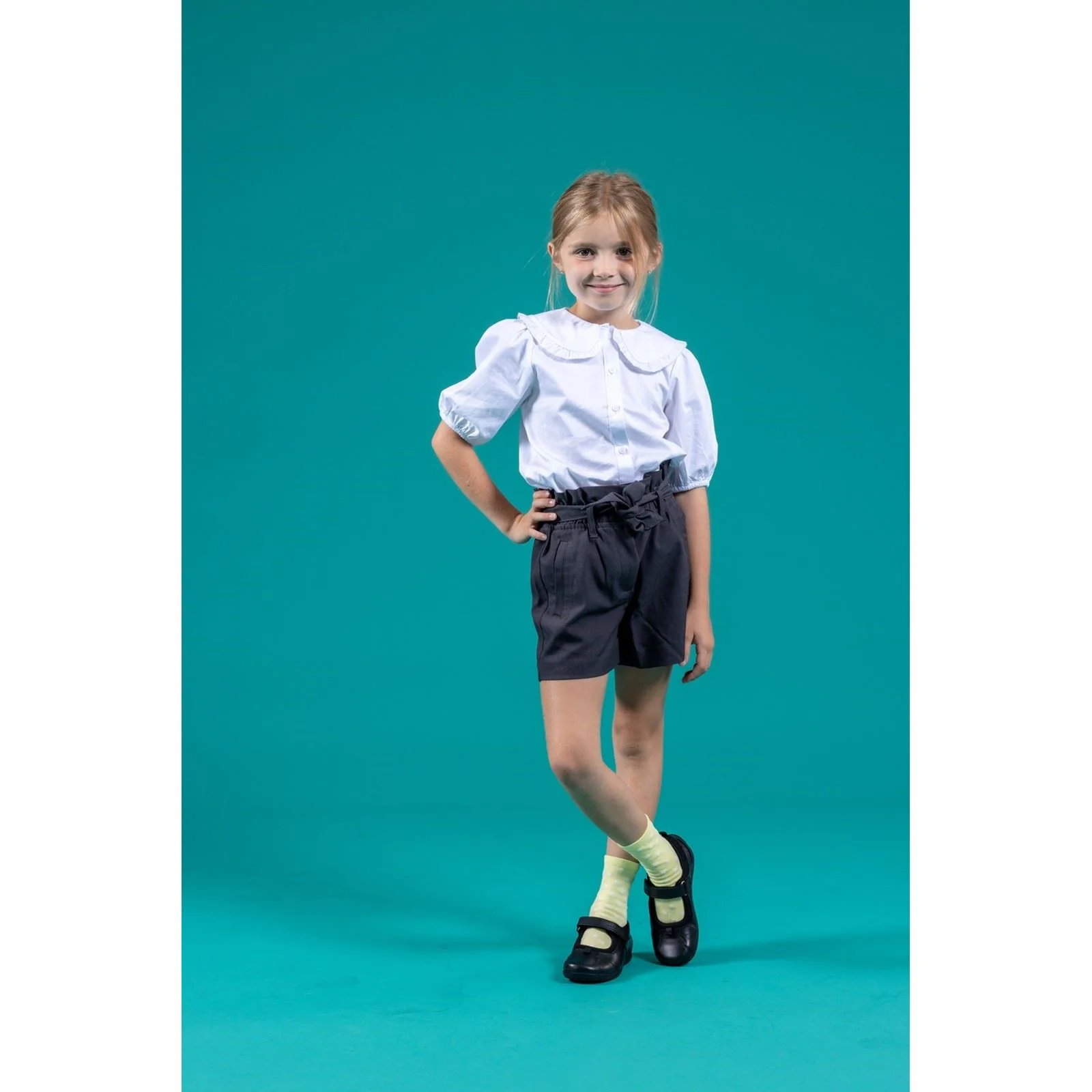 Hush Puppies Cindy Junior Leather Girls Black Shoes - Image 8