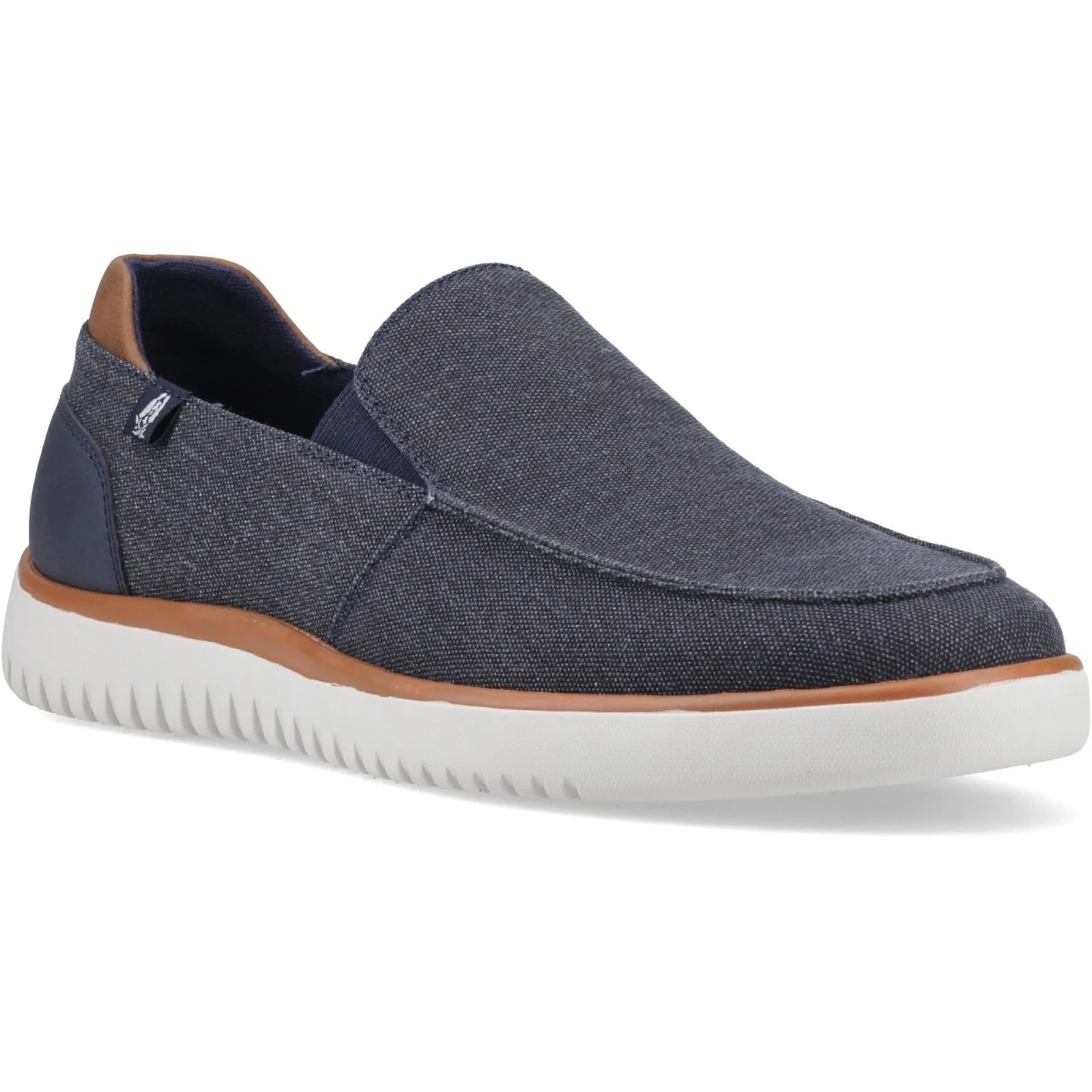 Hush Puppies Damon Slip on Textile Men's Navy Shoes