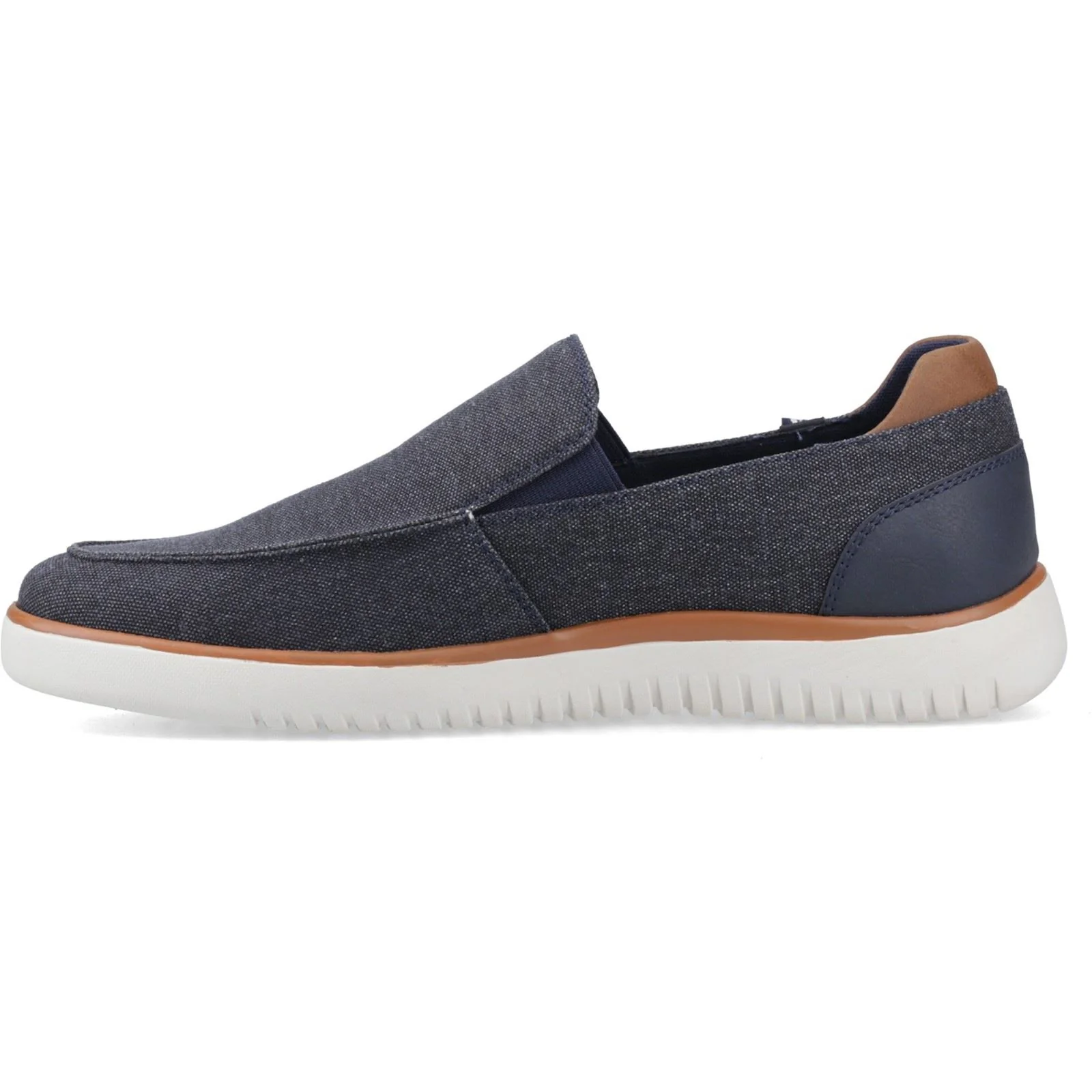 Hush Puppies Damon Slip on Textile Men's Navy Shoes - Image 4