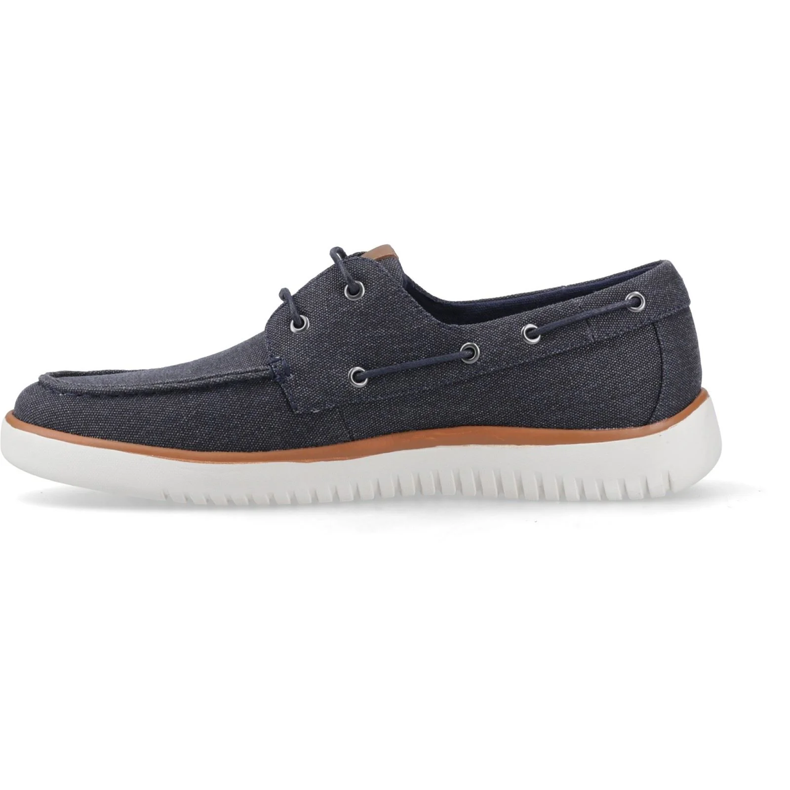Hush Puppies Daniel Canvas Boat Shoe Canvas Men's Navy Boat Shoes - Image 4