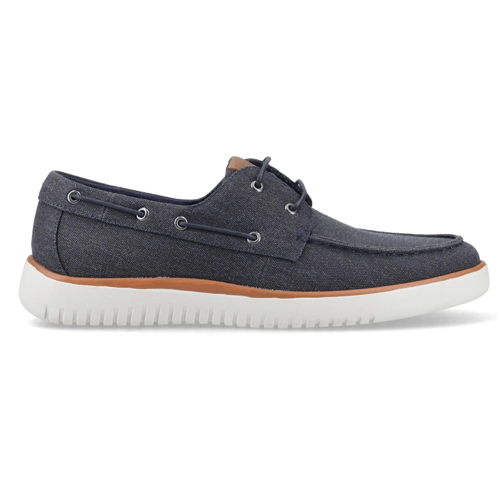 Hush Puppies Daniel Canvas Boat Shoe Canvas Men's Navy Boat Shoes - Image 5