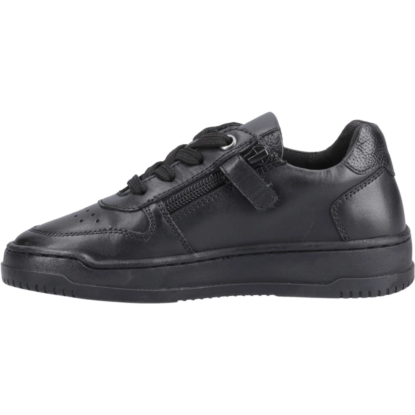 Hush Puppies Dougie Leather Youth Black Trainers - Image 4
