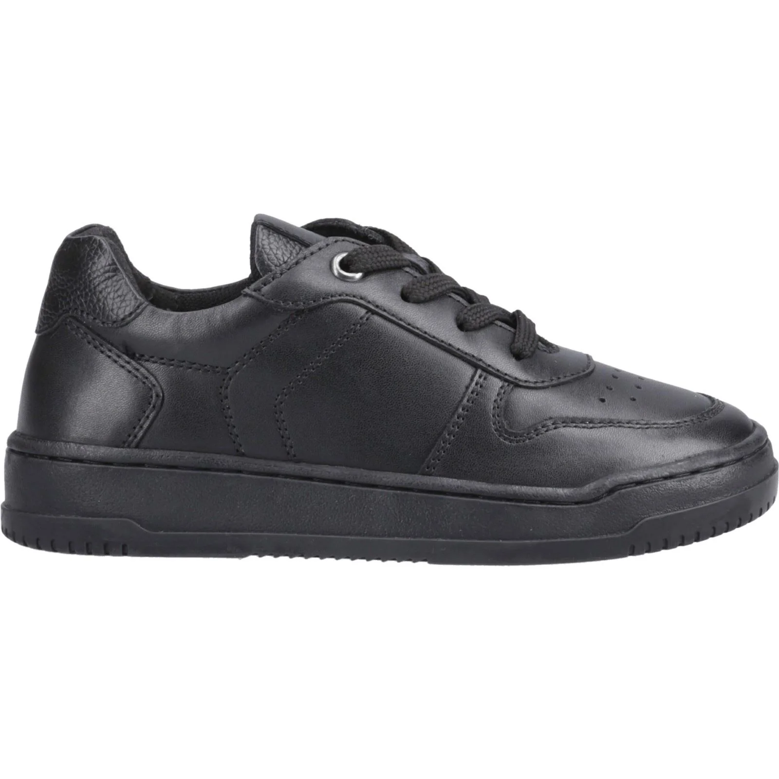 Hush Puppies Dougie Leather Junior Black Trainers - Image 5