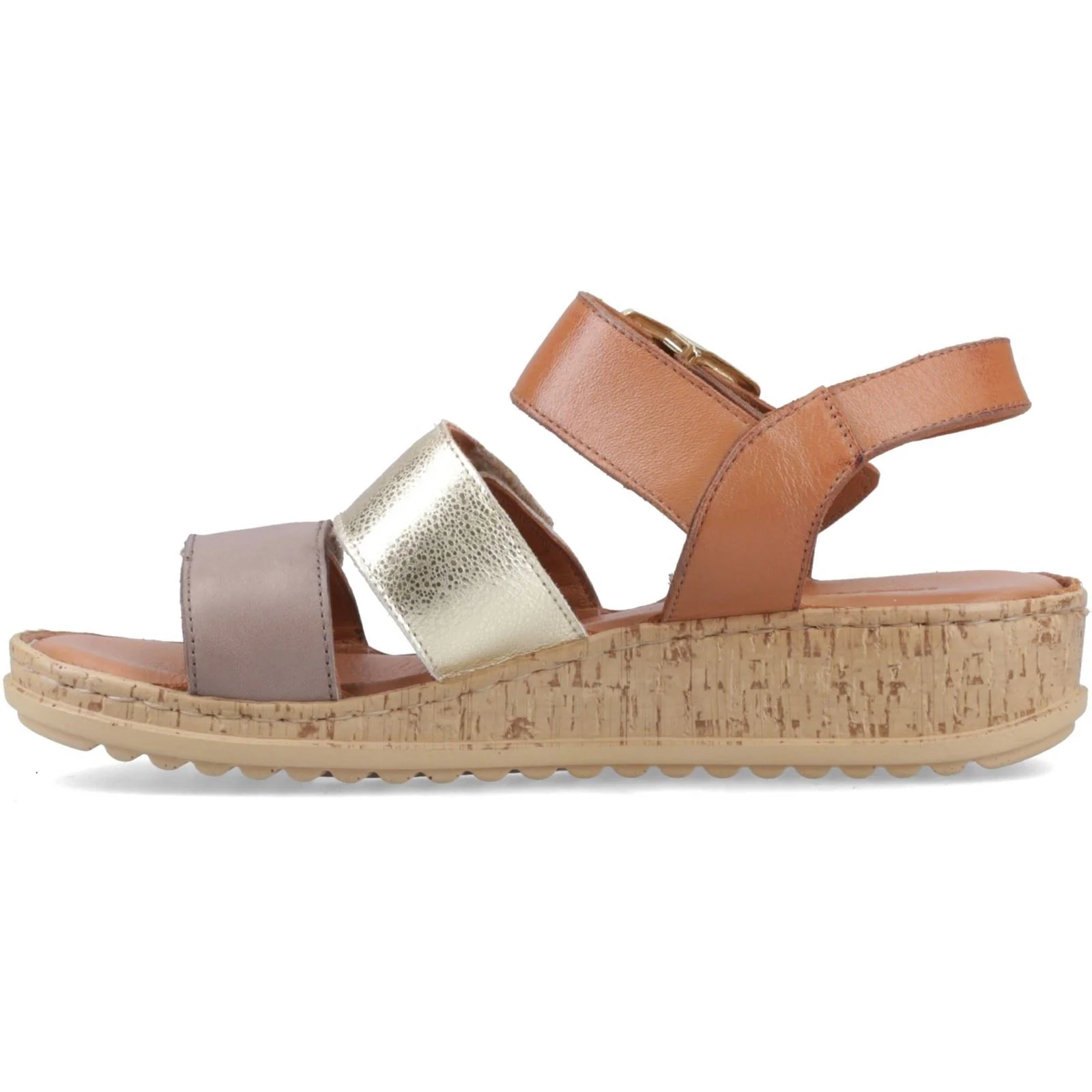 Hush Puppies Eliana Sandal Leather Women's Gold Sandals - Image 4